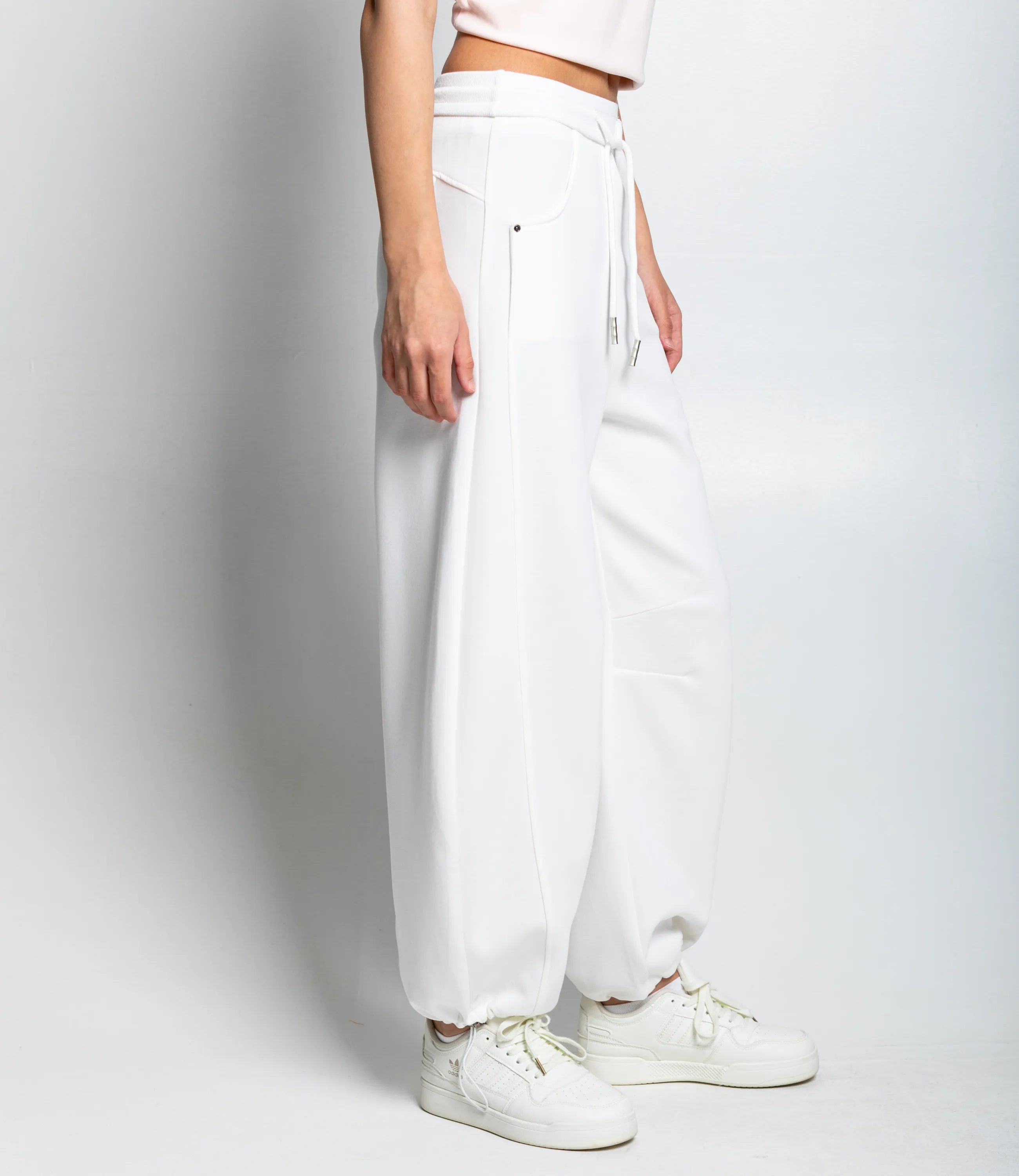 Спортивные брюки #КТ0606, белый - фото 3