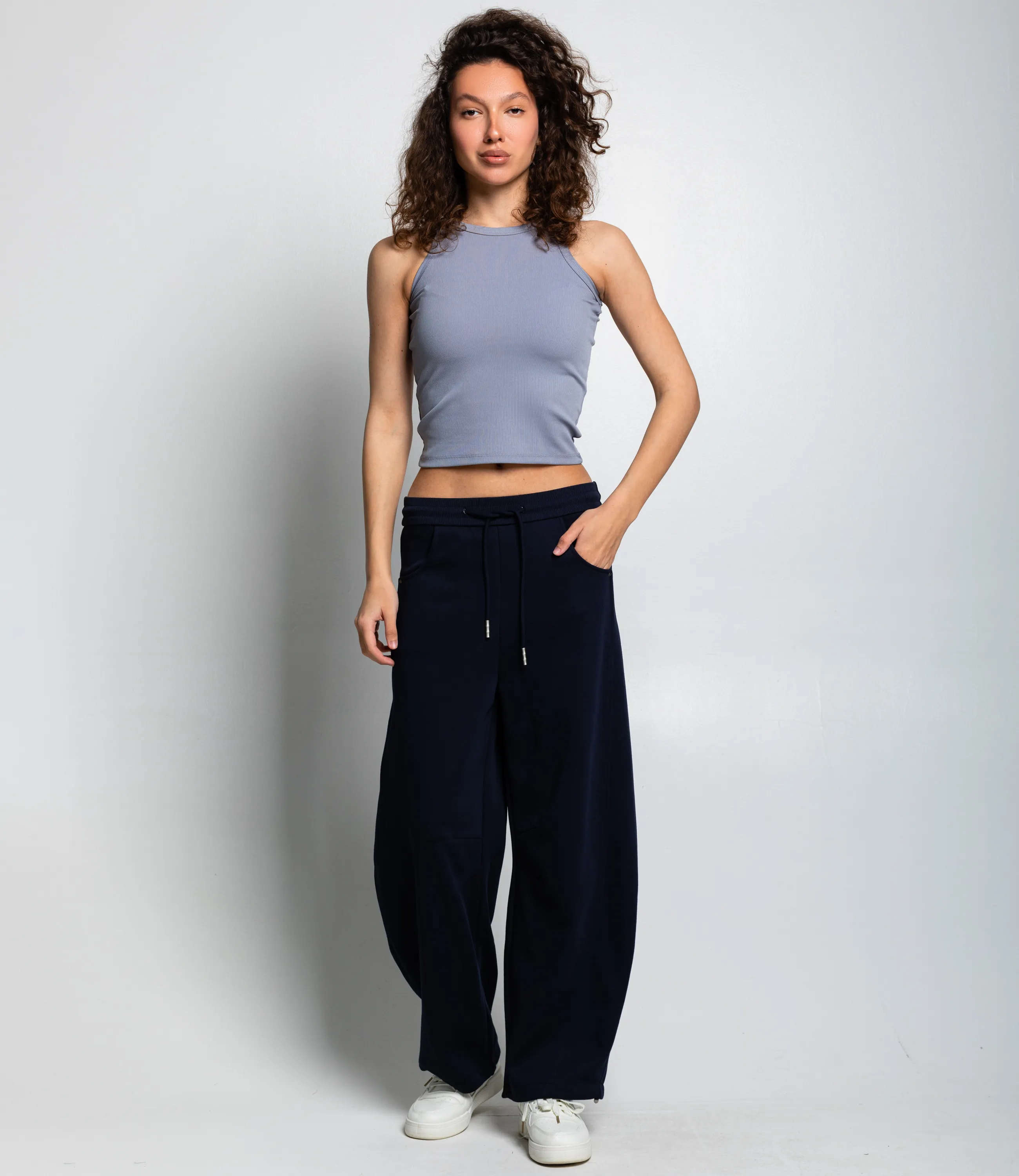 Спортивные брюки #КТ0606, тёмно-синий - фото 1