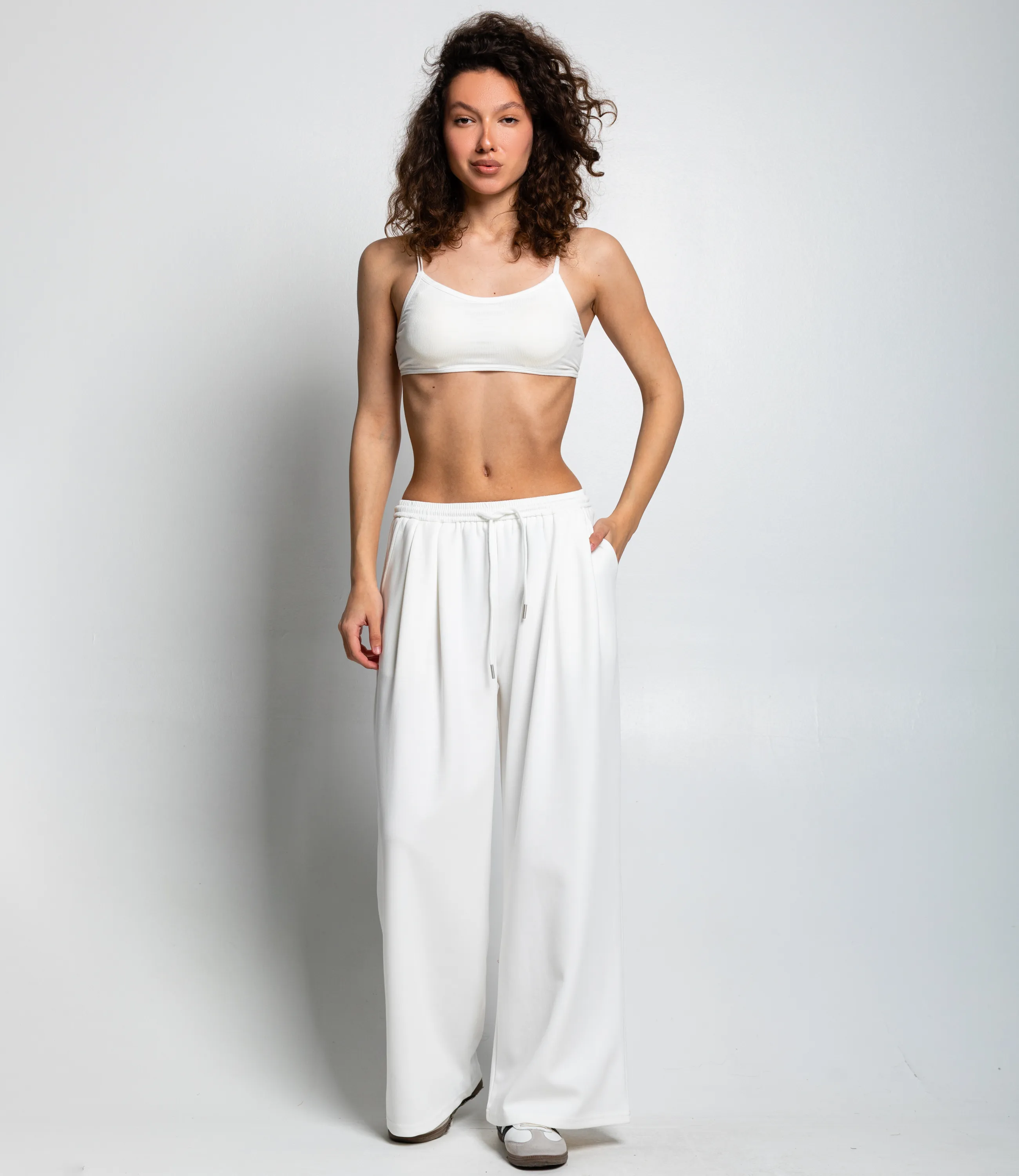 Спортивные брюки #КТ2525, белый - фото 1