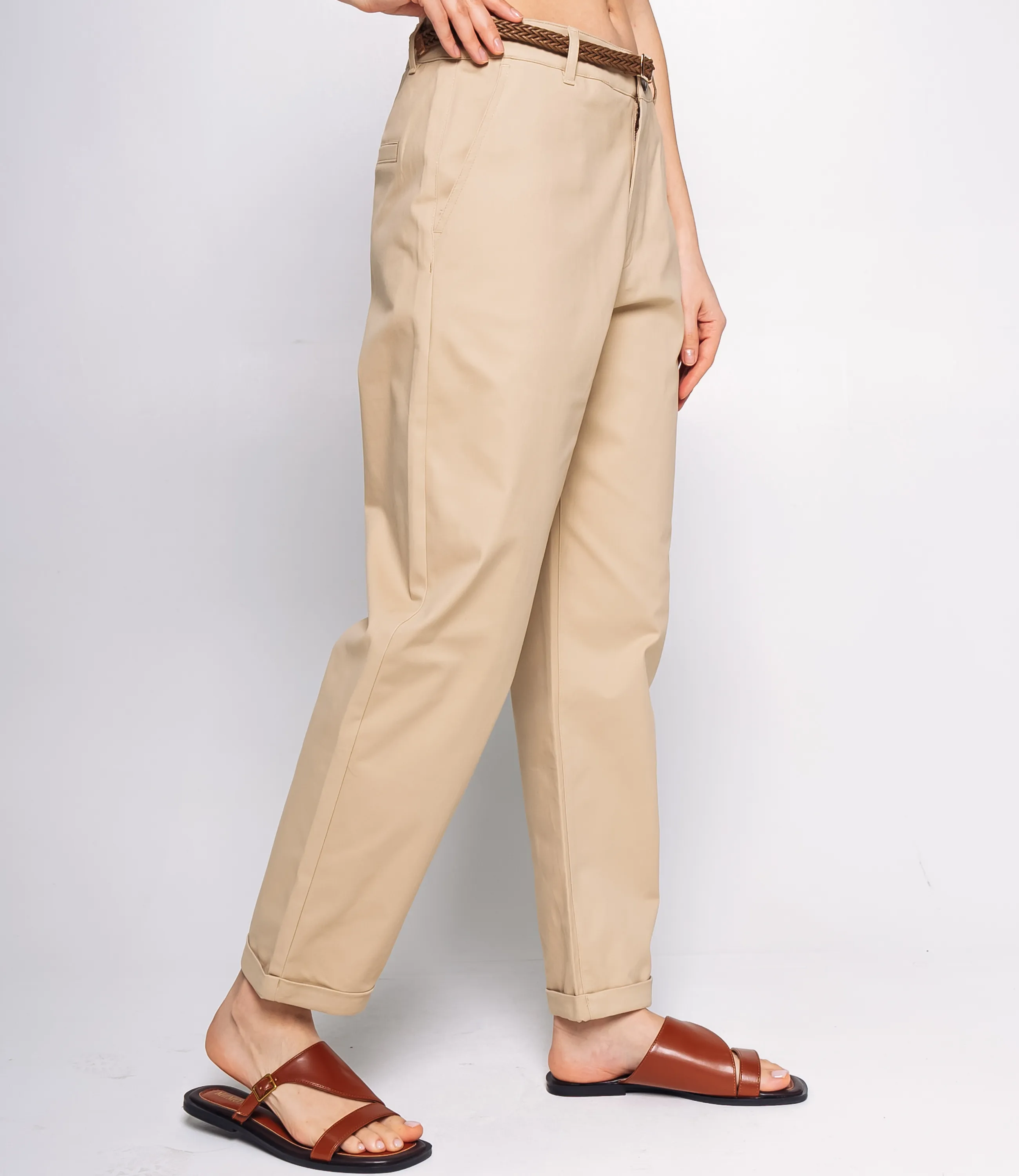 Брюки #ОКТ215001, бежевый - фото 3