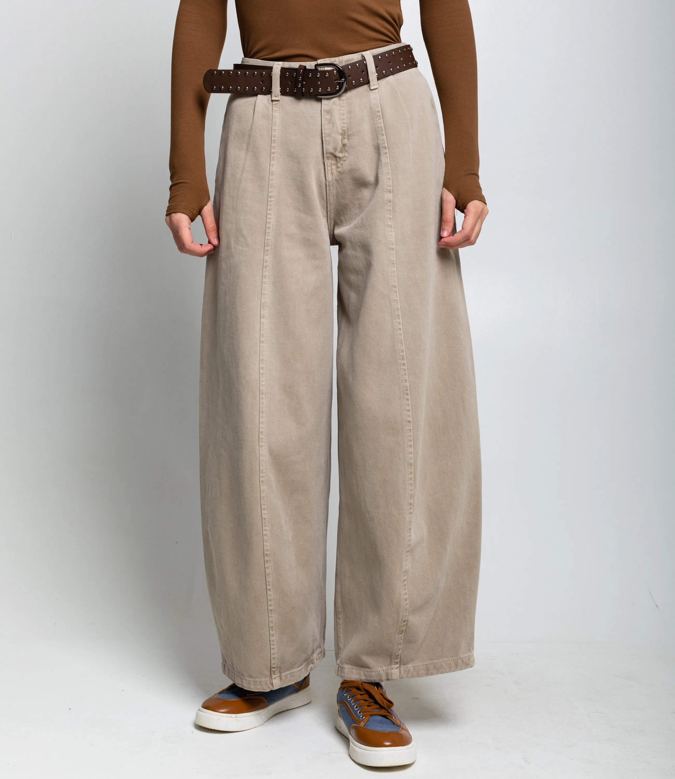 Джинсы #КТ26200, бежево-серый - фото 2