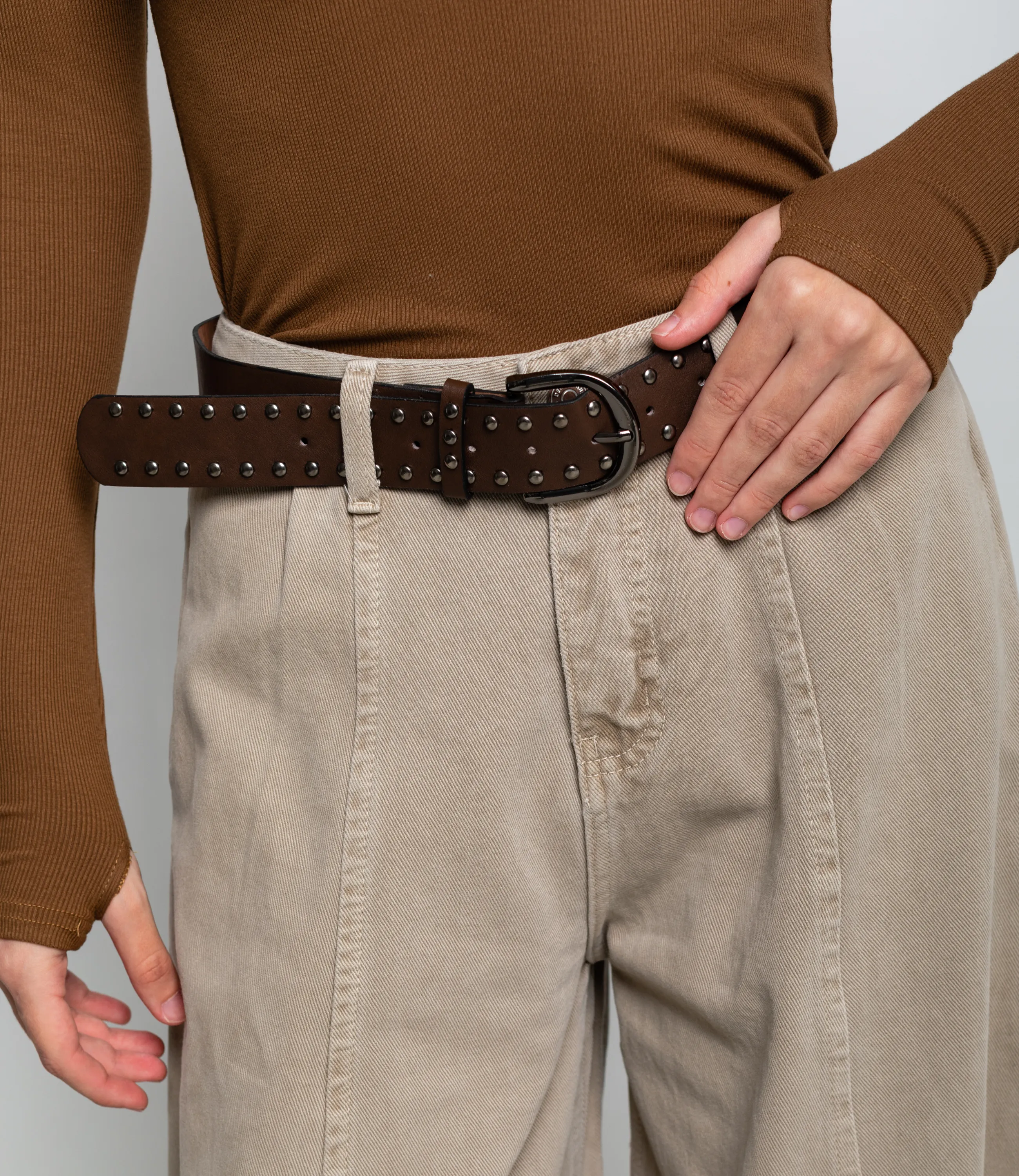 Джинсы #КТ26200, бежево-серый - фото 5