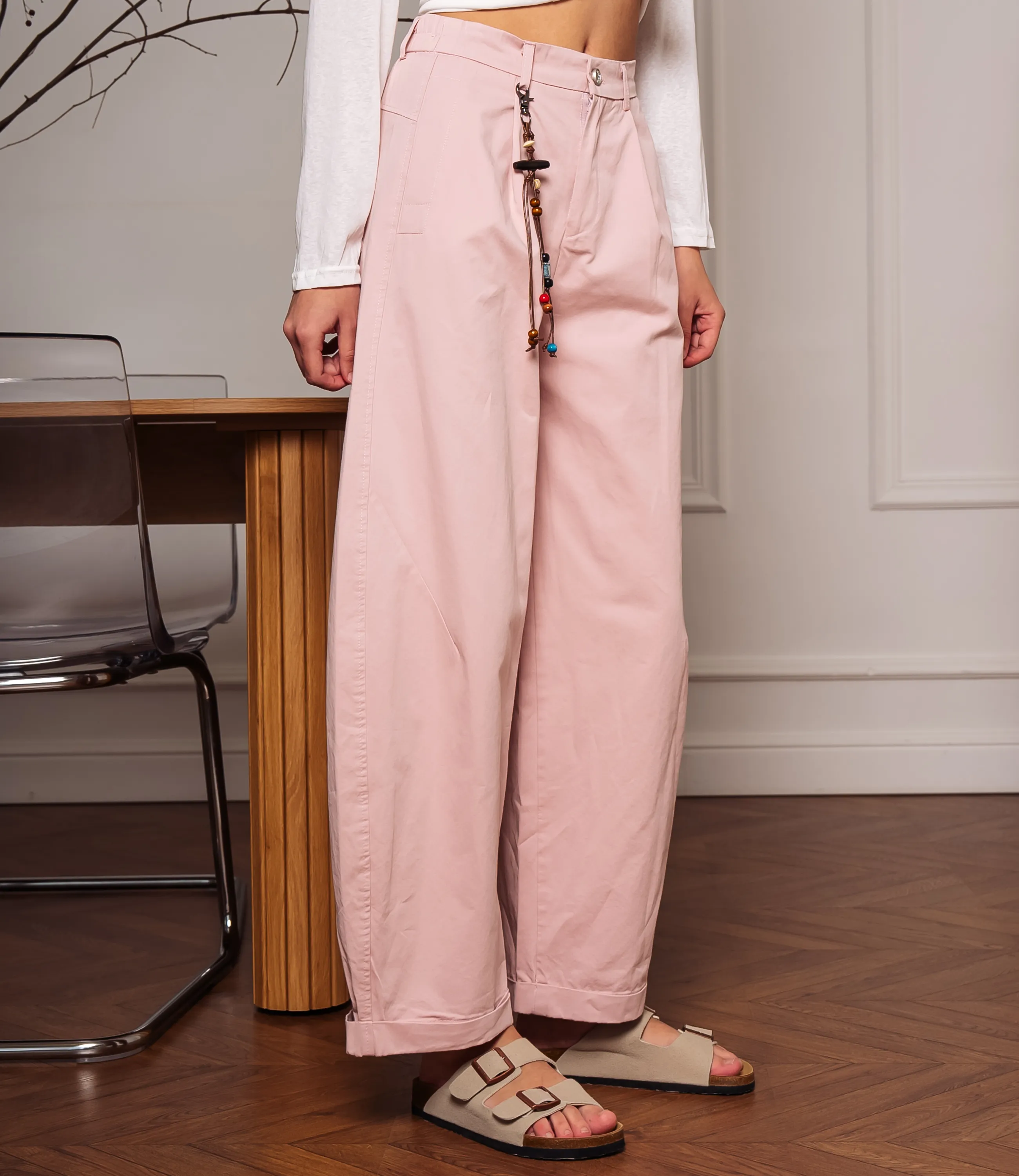 Брюки #КТ2635, пудровый - фото 3