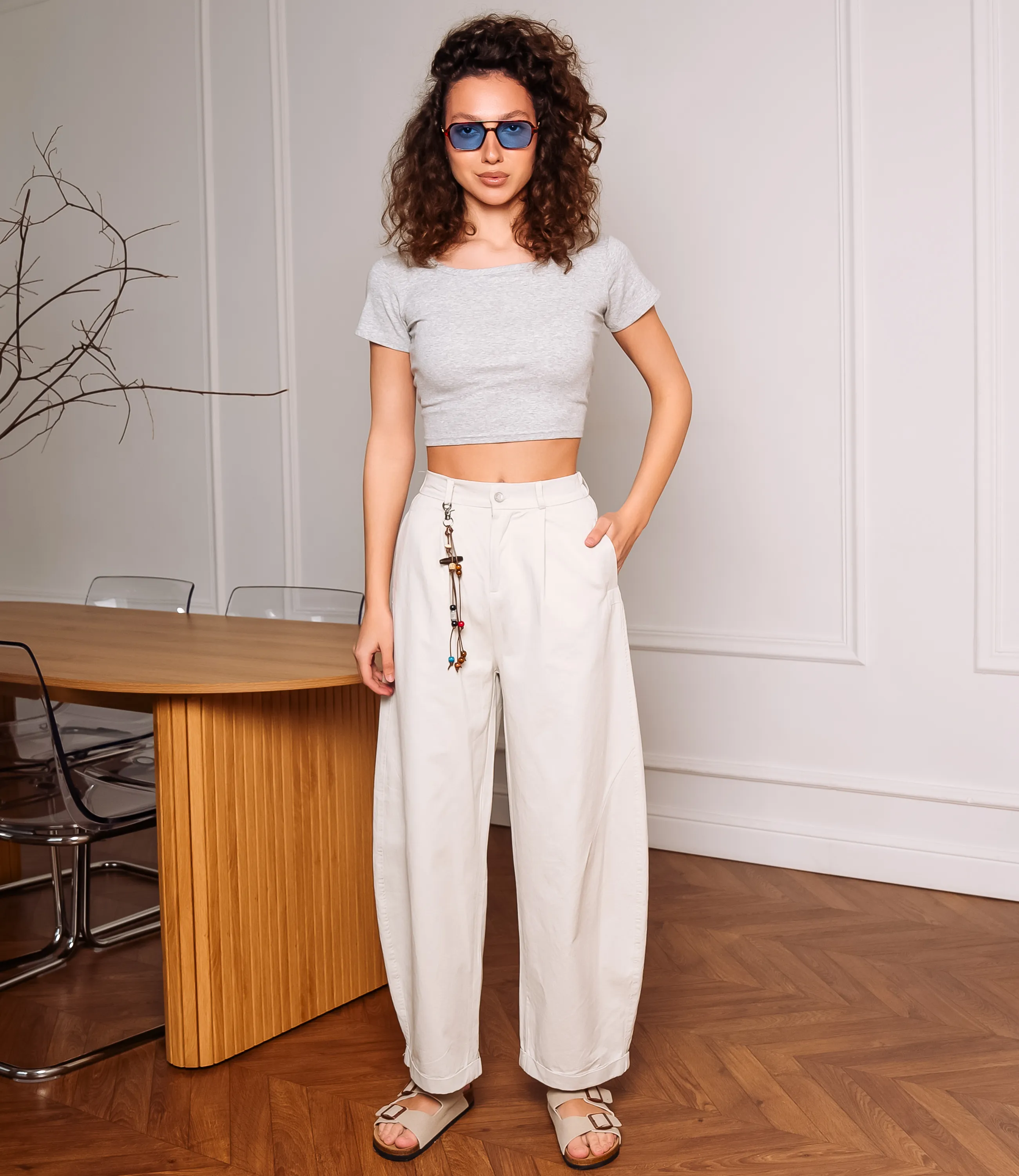 Брюки #КТ2635, светло-серый - фото 1