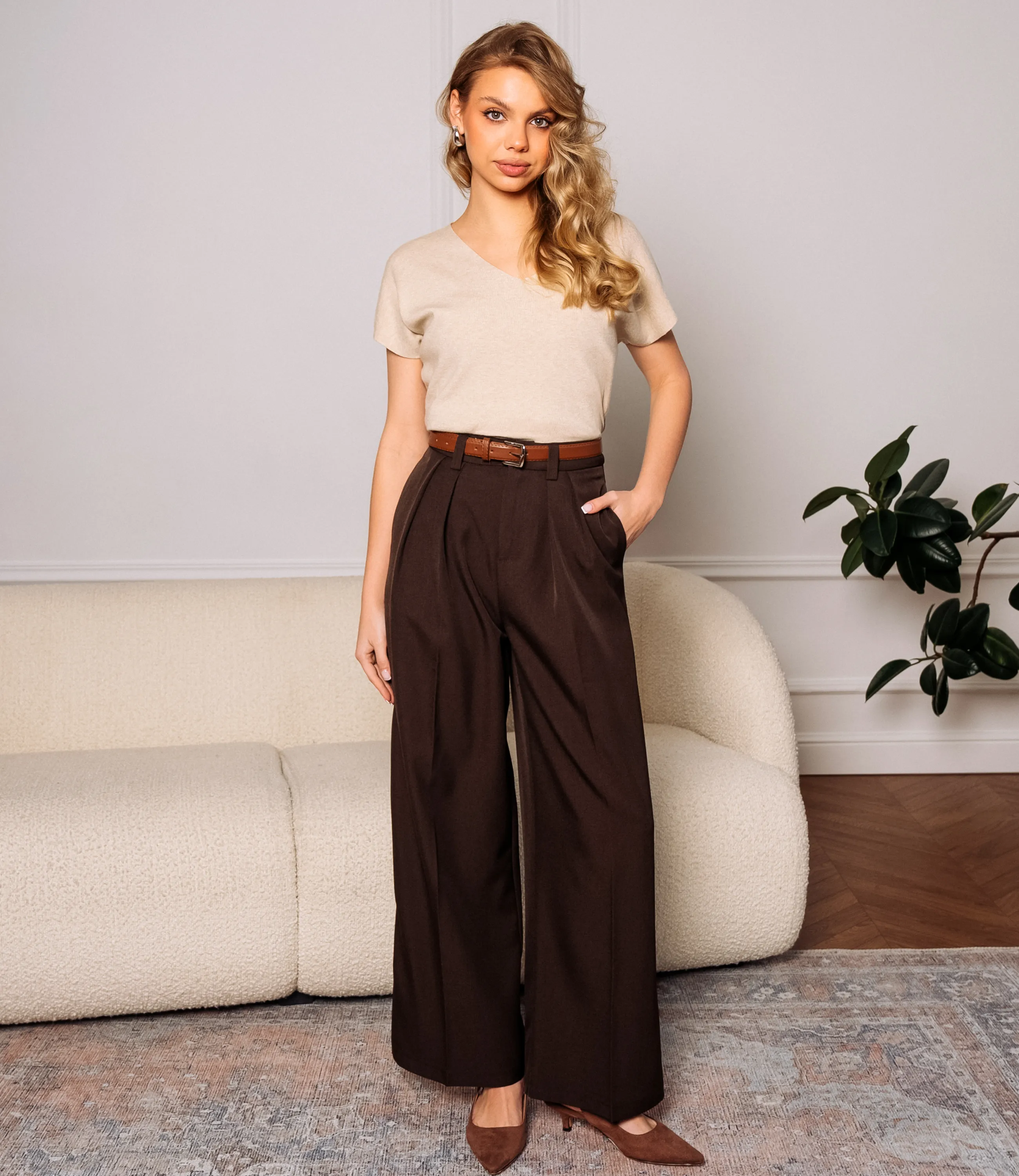 Брюки #КТ8844, шоколадный - фото 1
