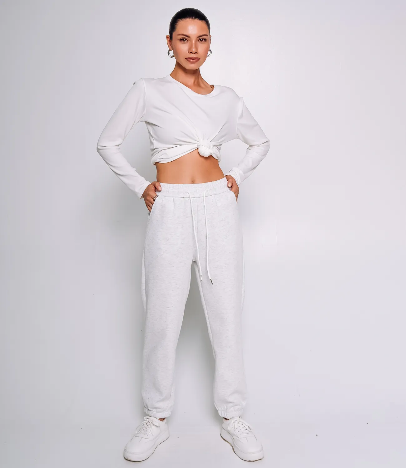 Спортивные брюки #КТ8029 (4), светло-серый меланж - фото 1