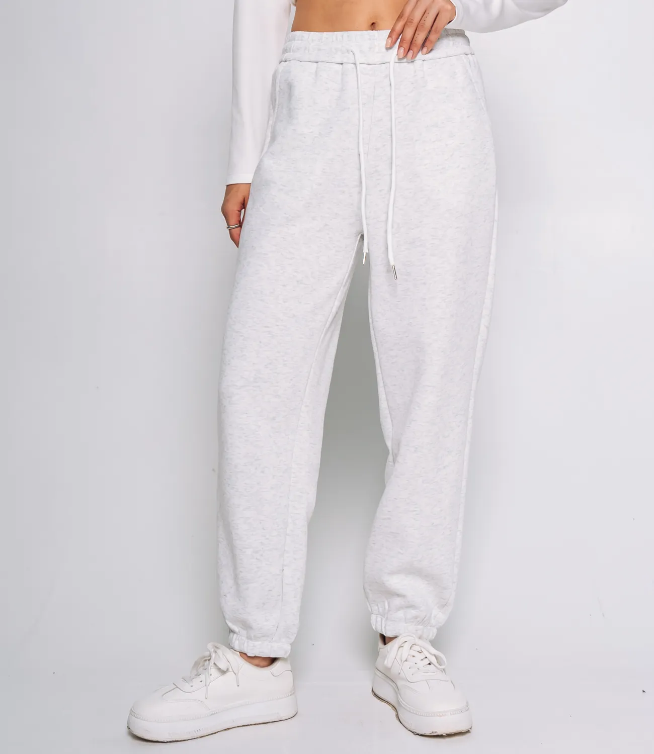 Спортивные брюки #КТ8029 (4), светло-серый меланж - фото 2