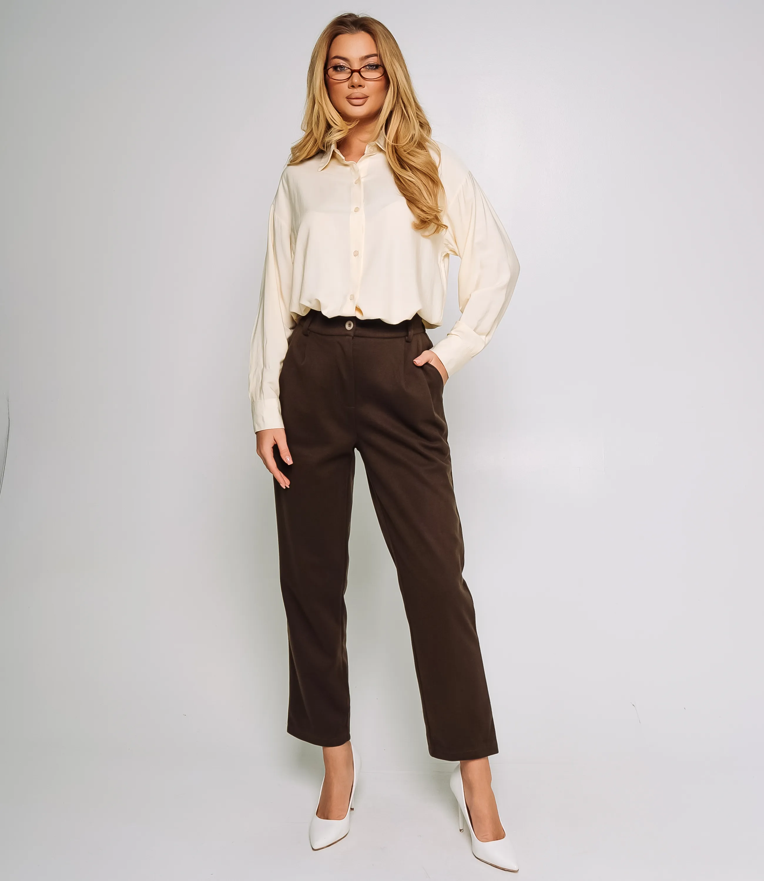 Брюки #ОКТ165004, тёмный хаки - фото 1