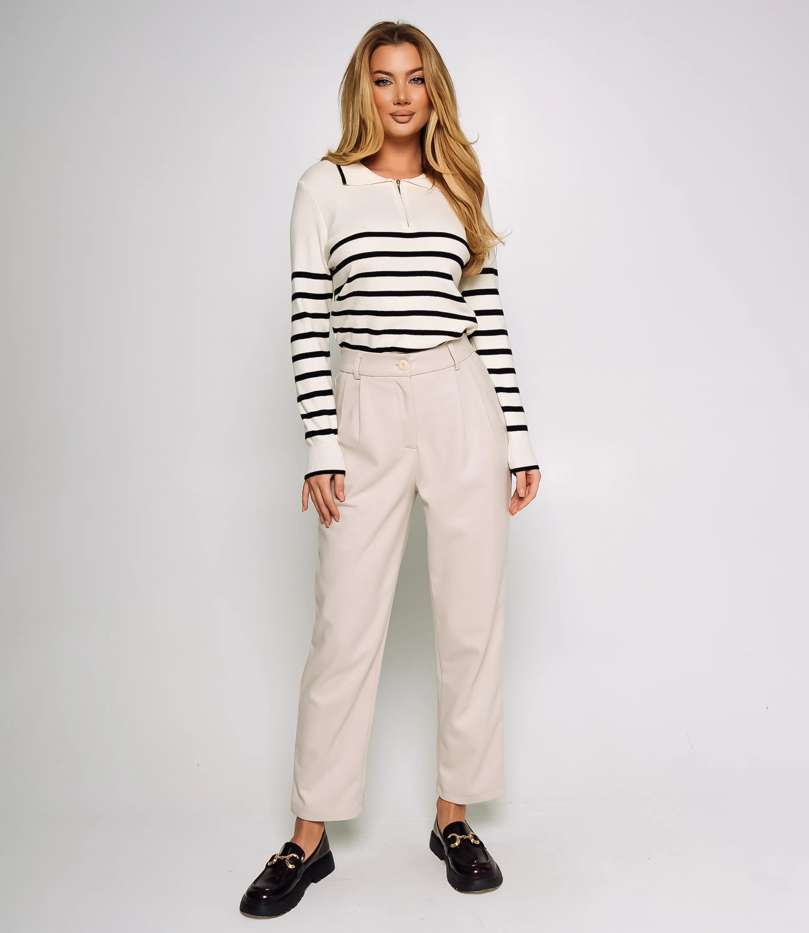 Брюки #ОКТ165004, экрю - фото 1