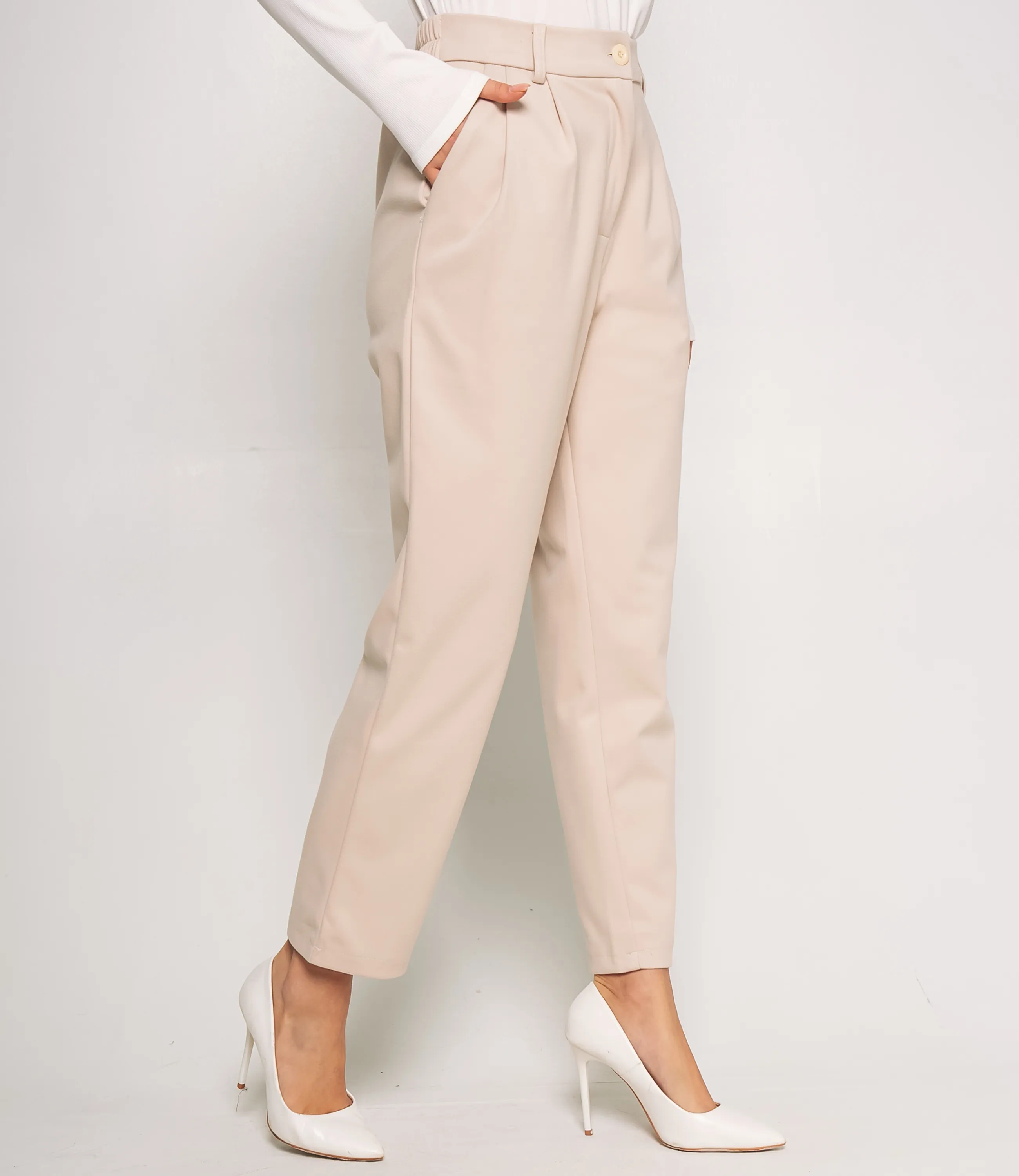 Брюки #ОКТ165004, светло-бежевый - фото 3