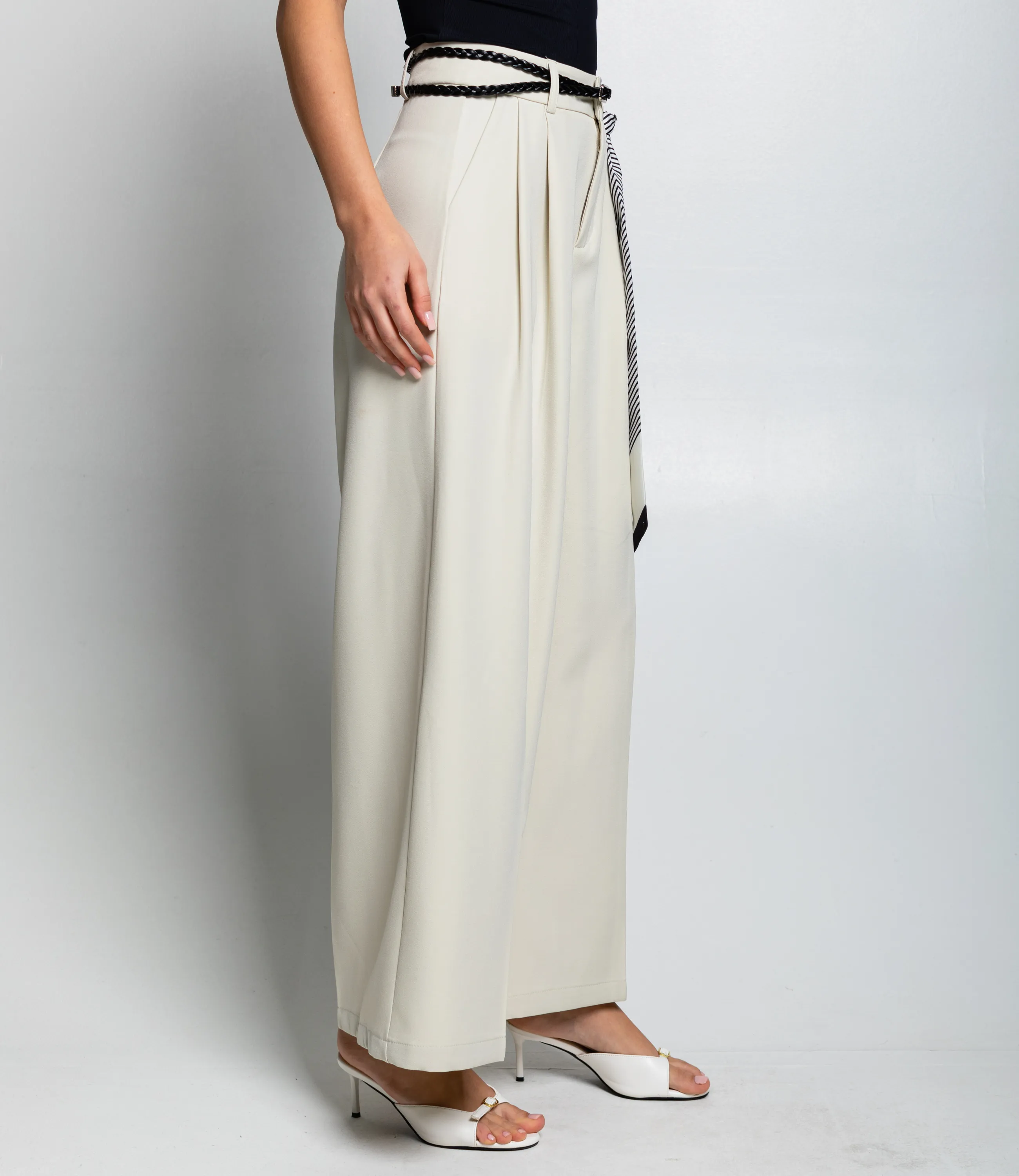 Брюки #КТ69008, бежево-серый - фото 3