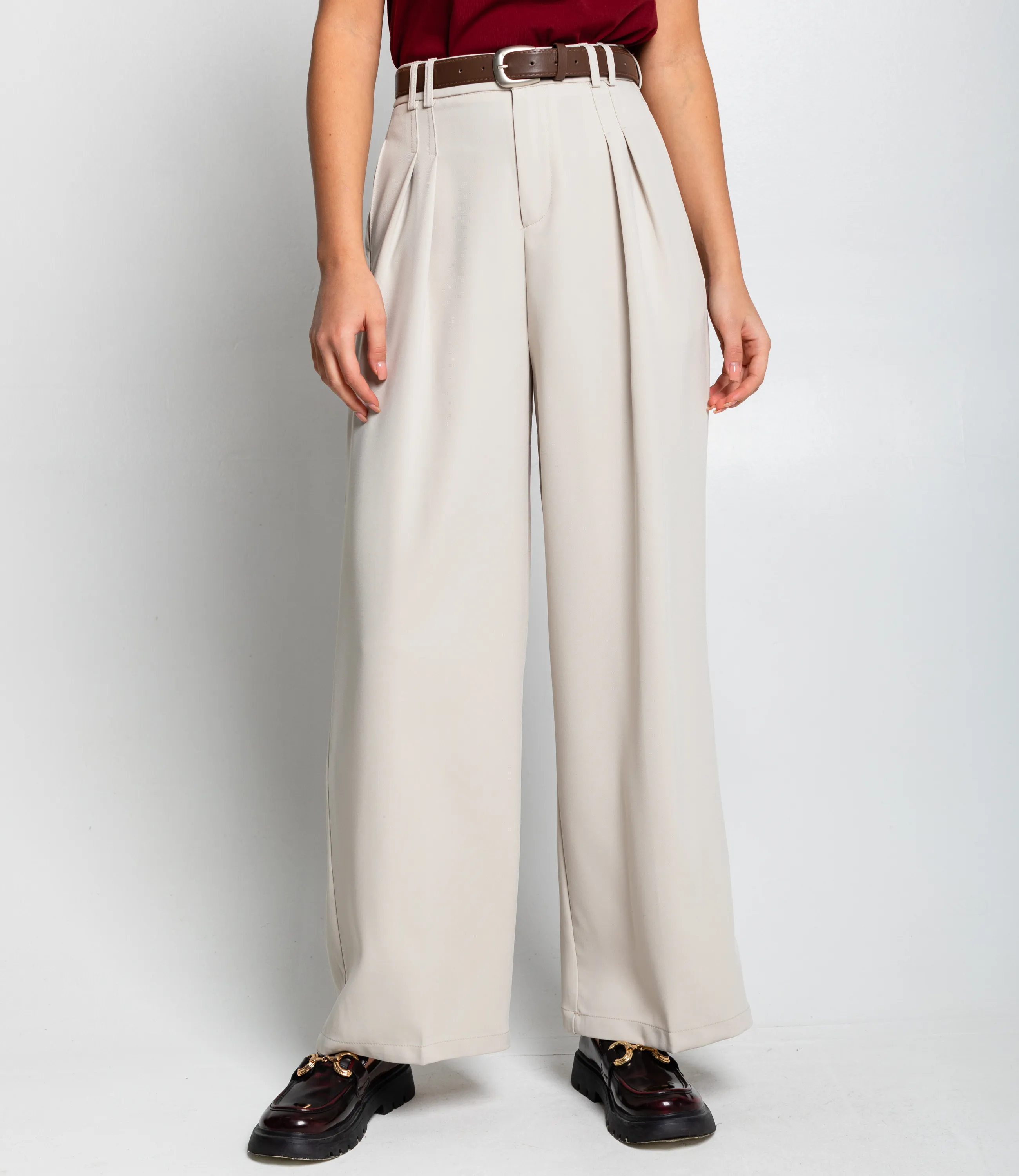 Брюки #КТ25933 (1), бежево-серый - фото 2