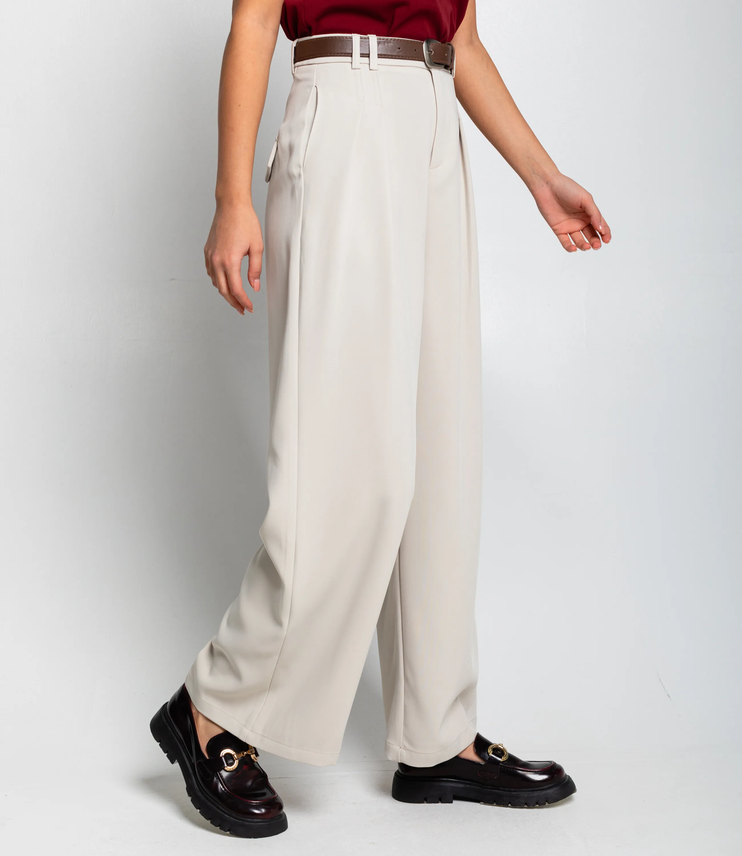 Брюки #КТ25933 (1), бежево-серый - фото 3