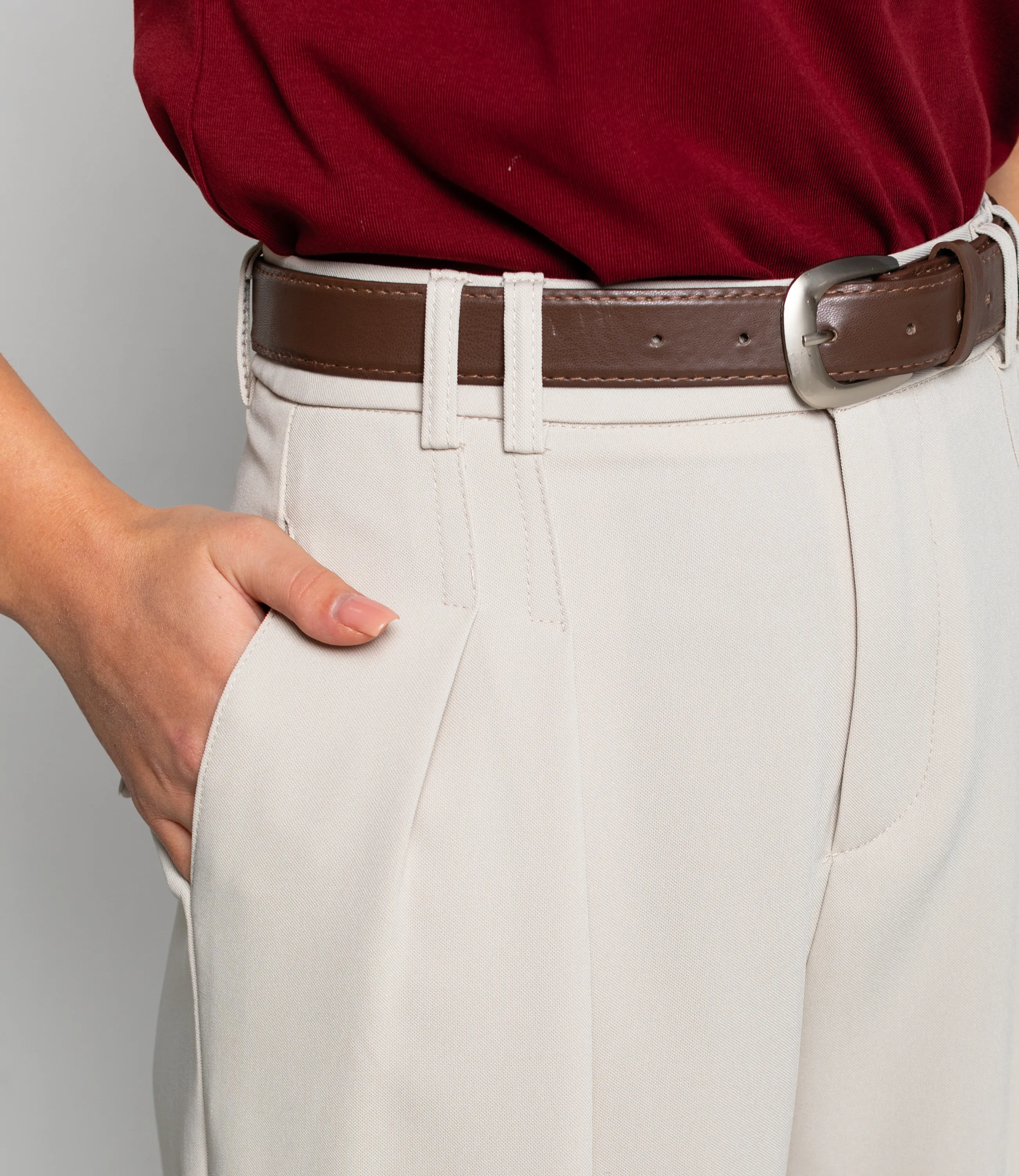 Брюки #КТ25933 (1), бежево-серый - фото 5