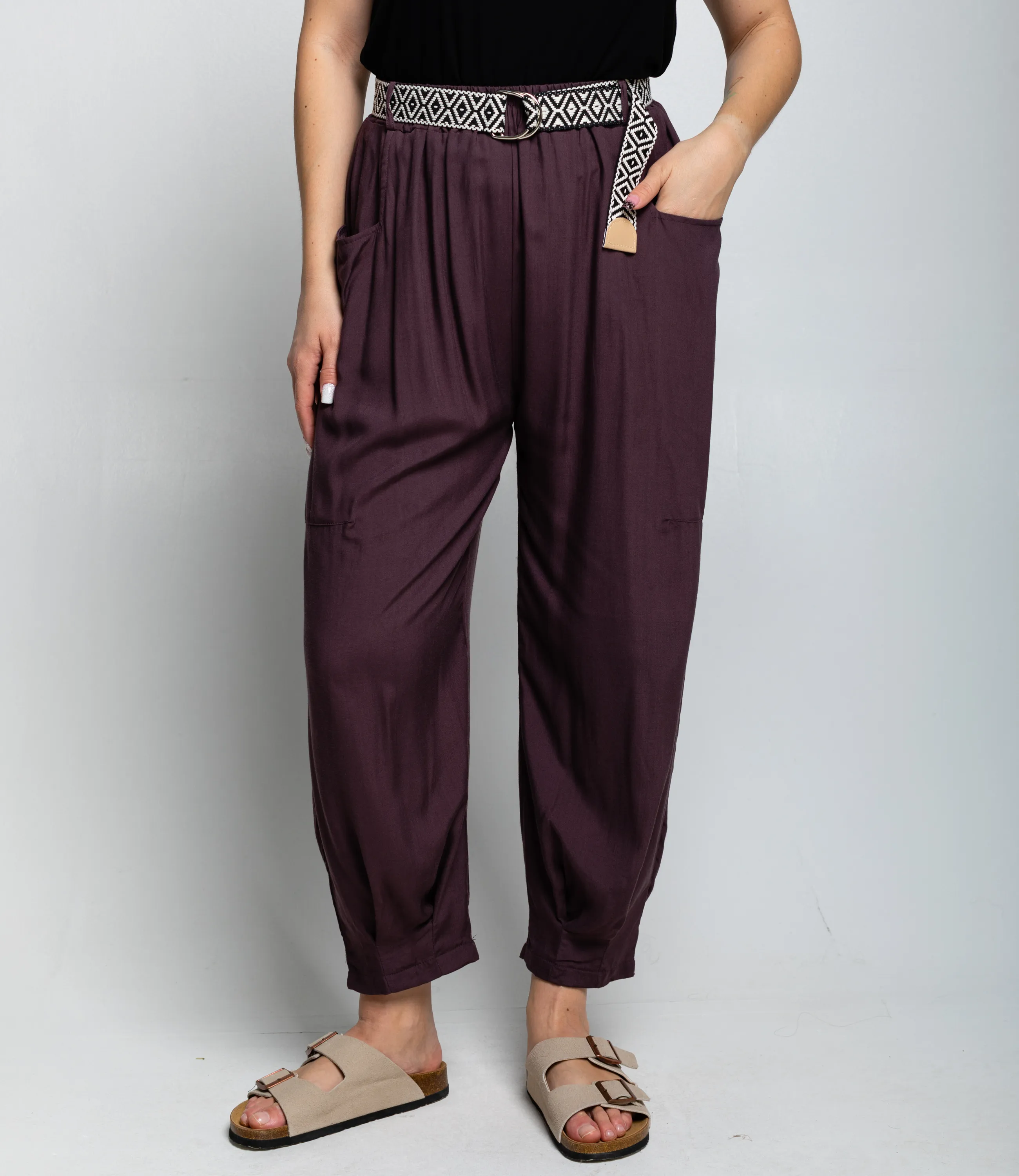 Брюки #ОКТ085008, сливовый - фото 2