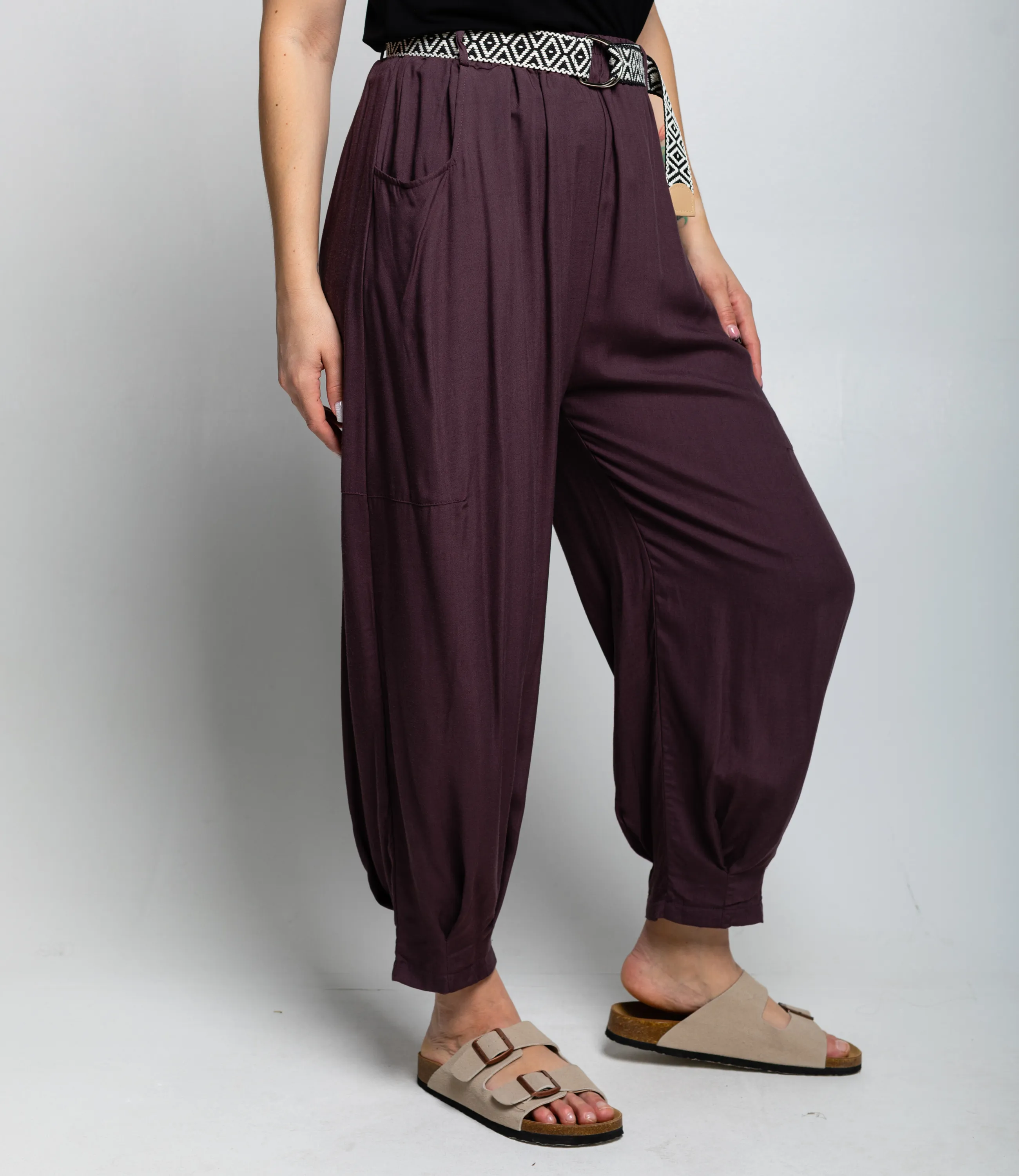 Брюки #ОКТ085008, сливовый - фото 3