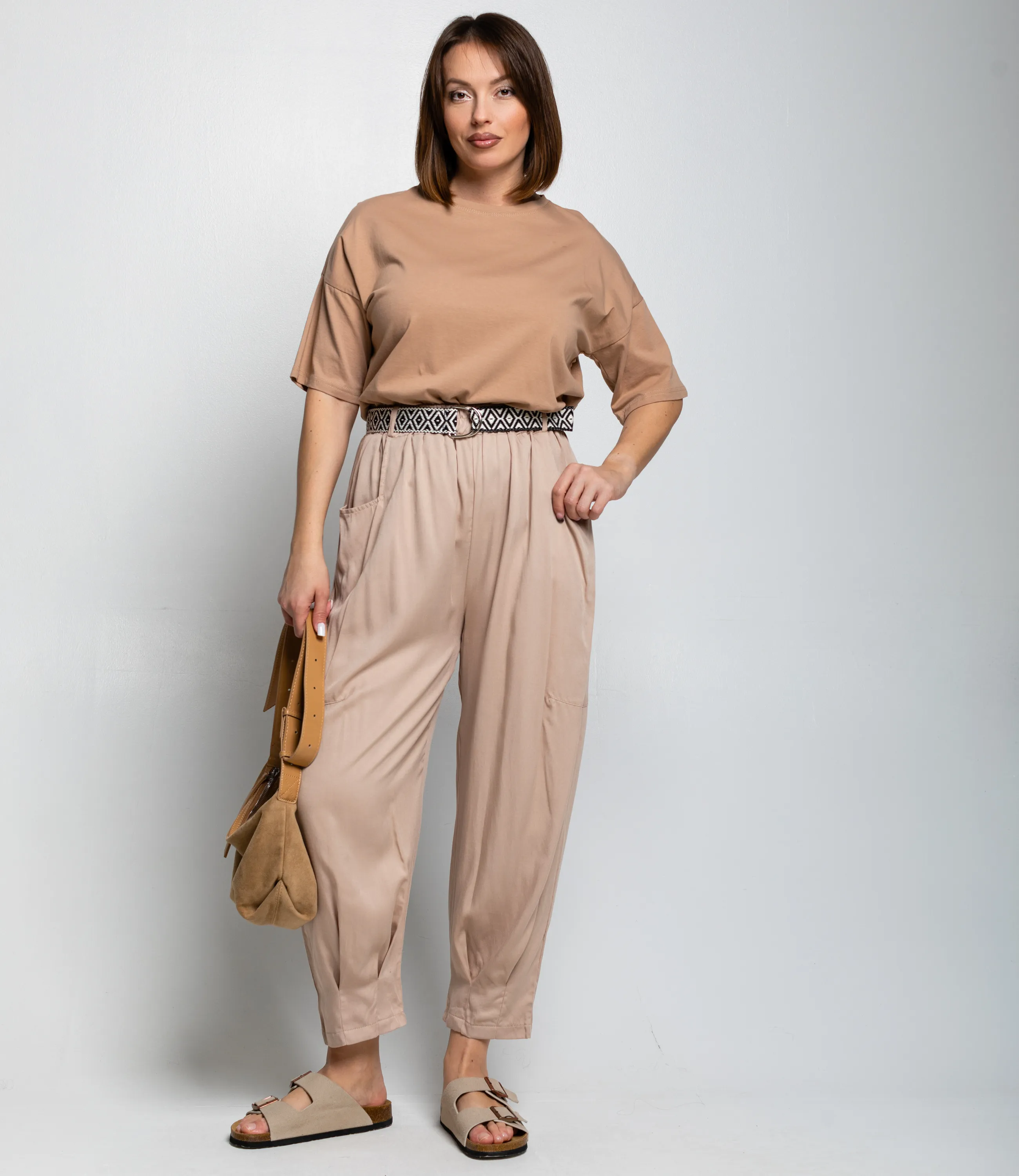 Брюки #ОКТ085008, бежевый - фото 1