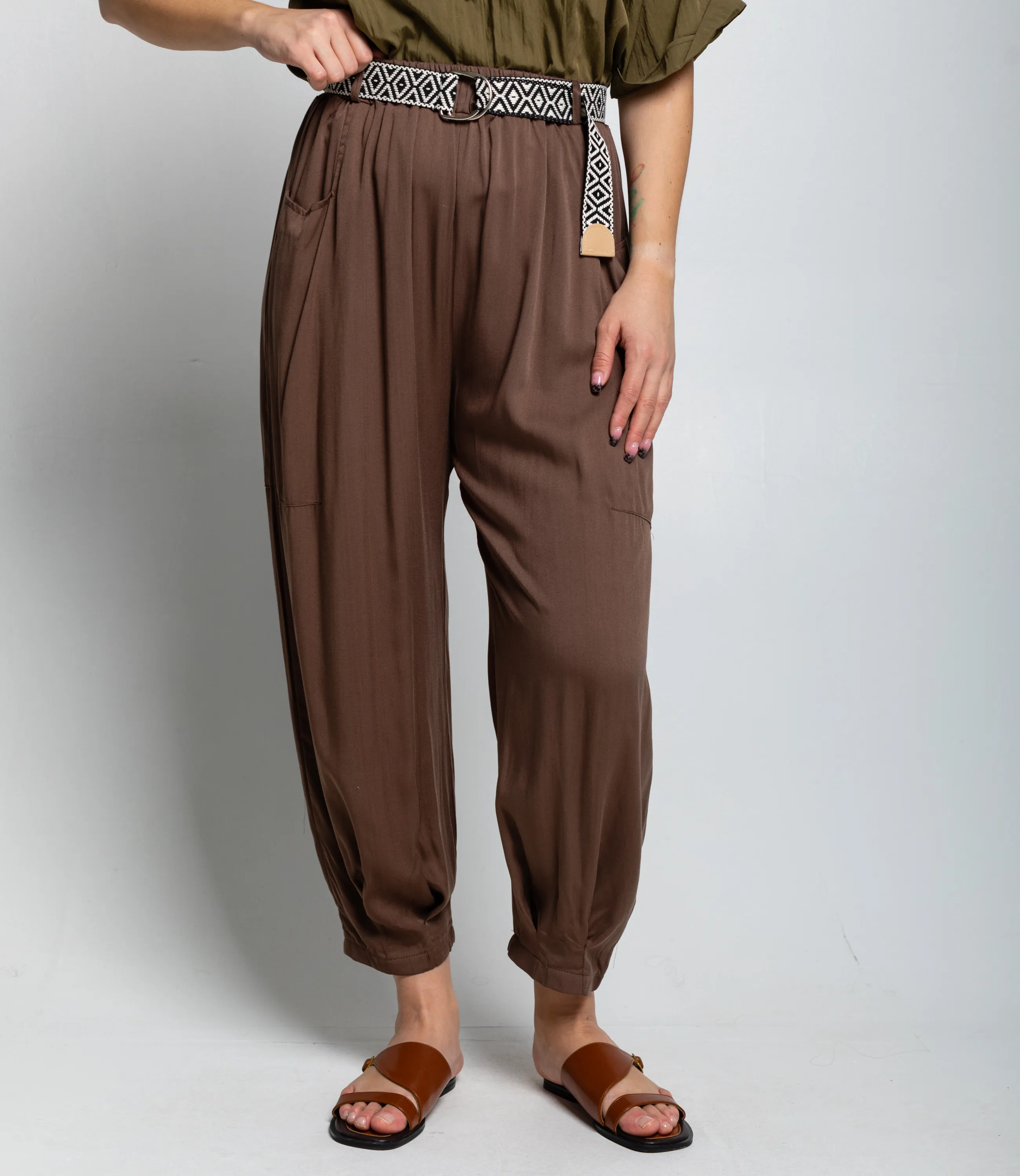 Брюки #ОКТ085008, тёмный хаки - фото 2