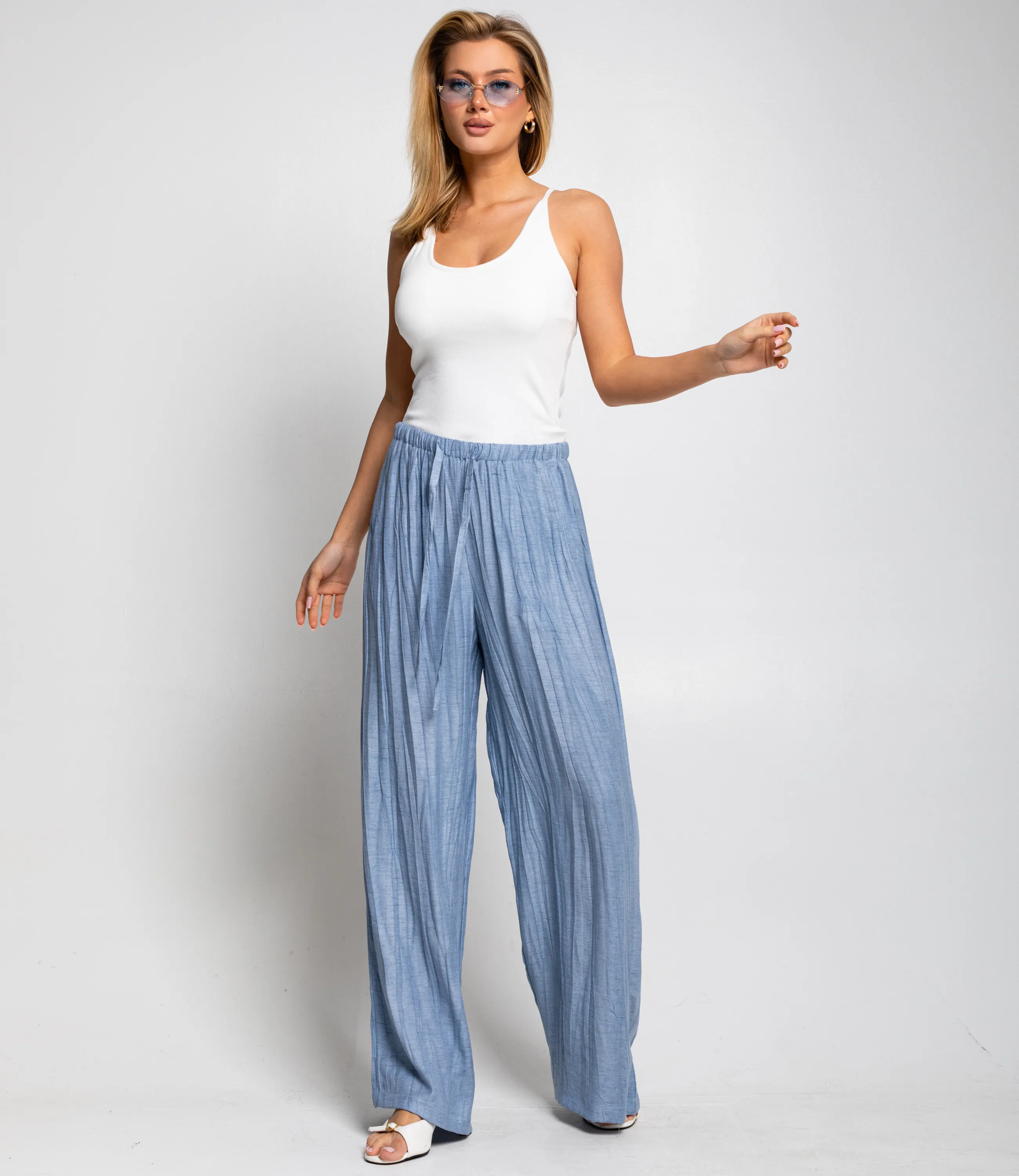 Брюки #ОКТ095015, голубой - фото 1