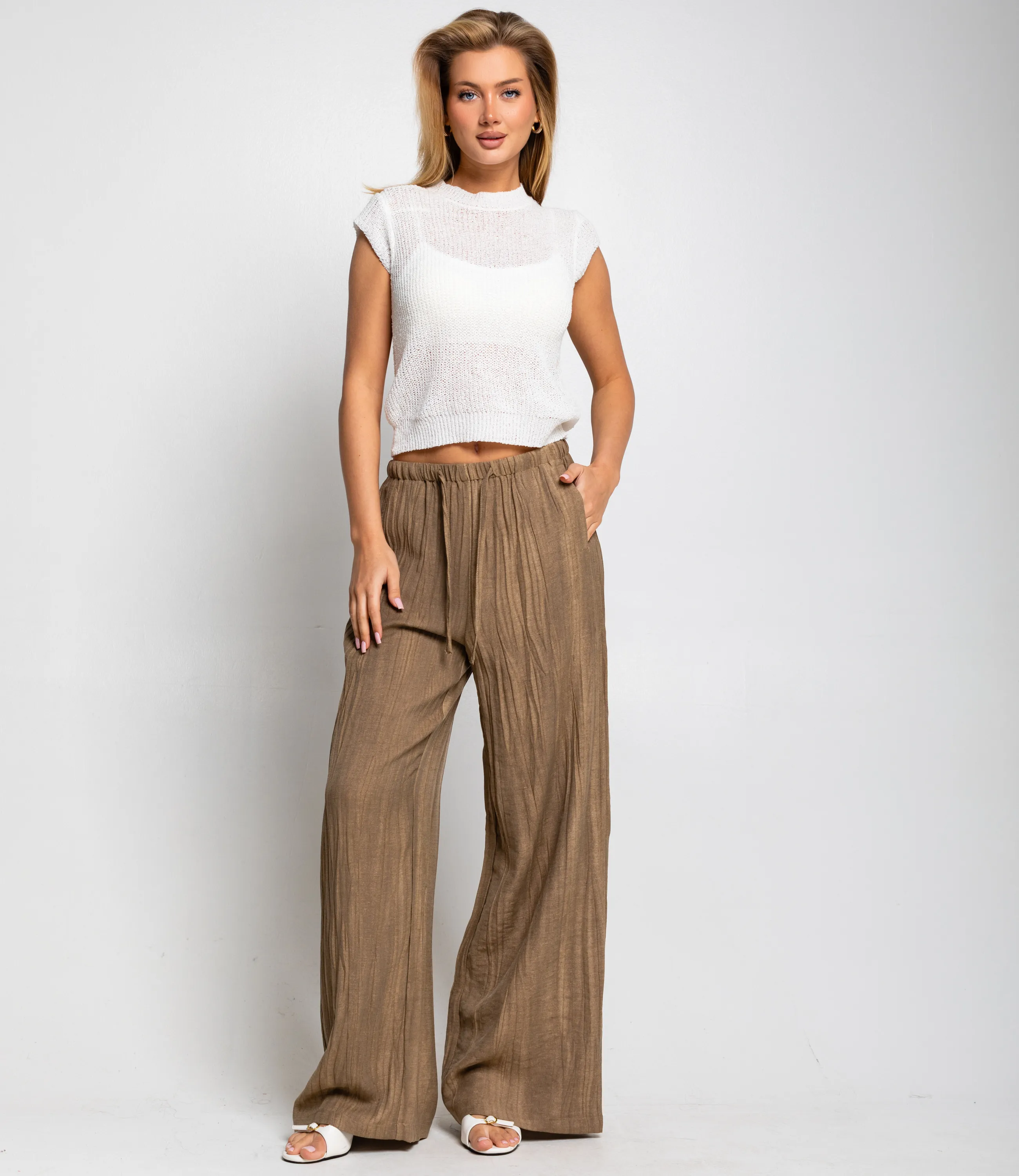 Брюки #ОКТ095015, коричневый - фото 1