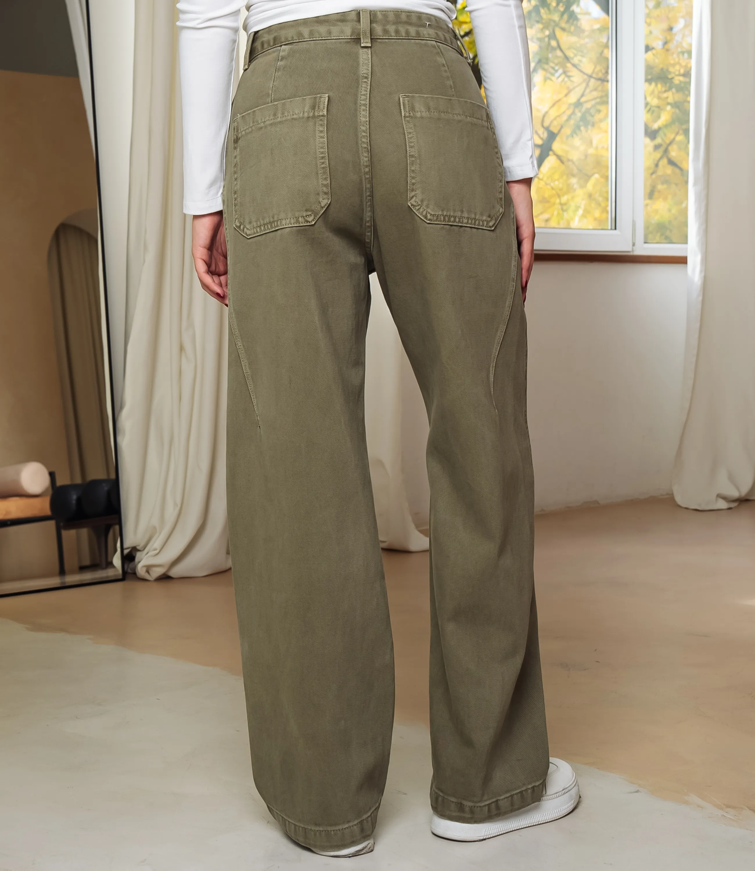 Джинсы #КТ6257, хаки - фото 4