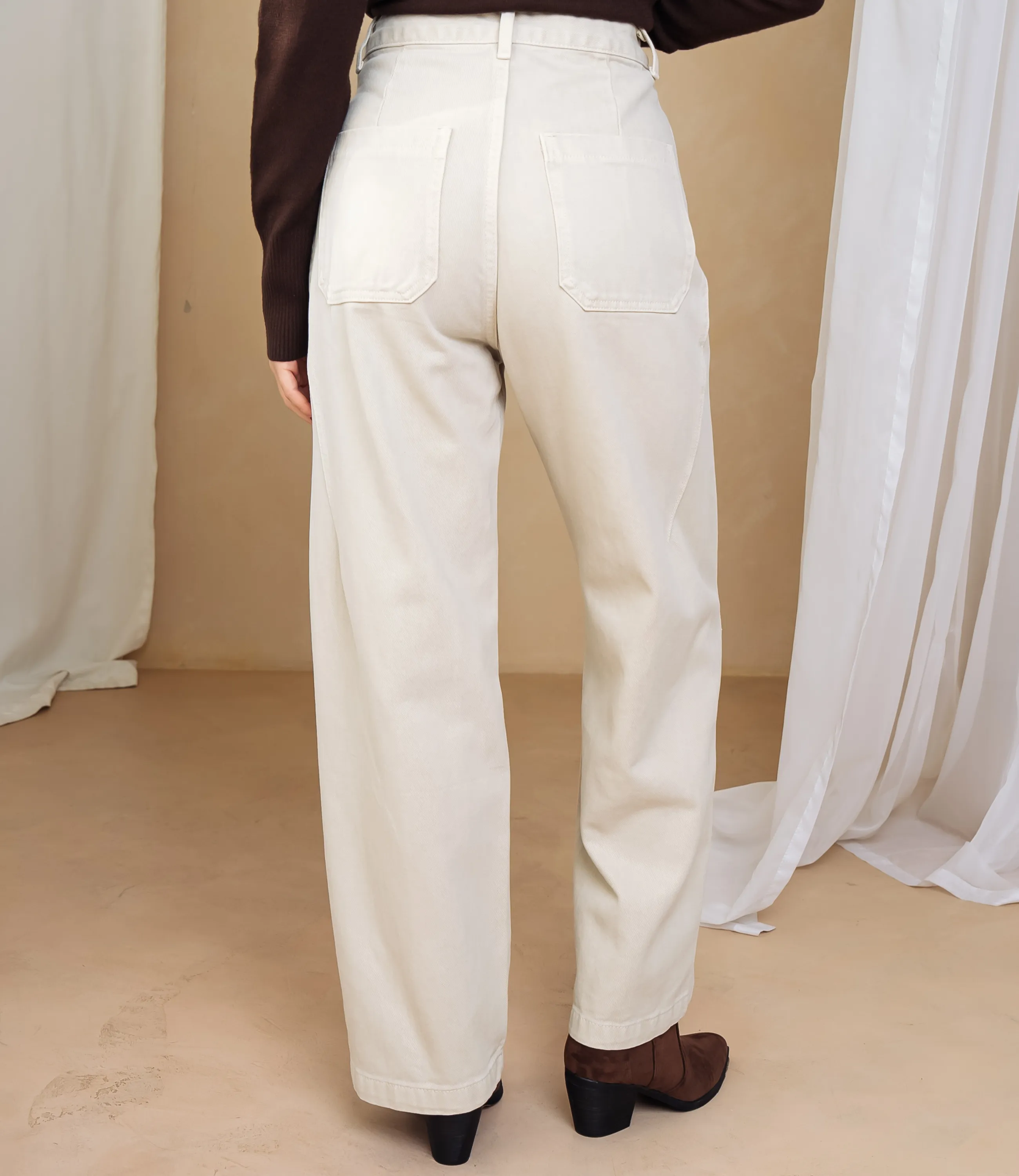 Джинсы #КТ6257, светло-бежевый - фото 5