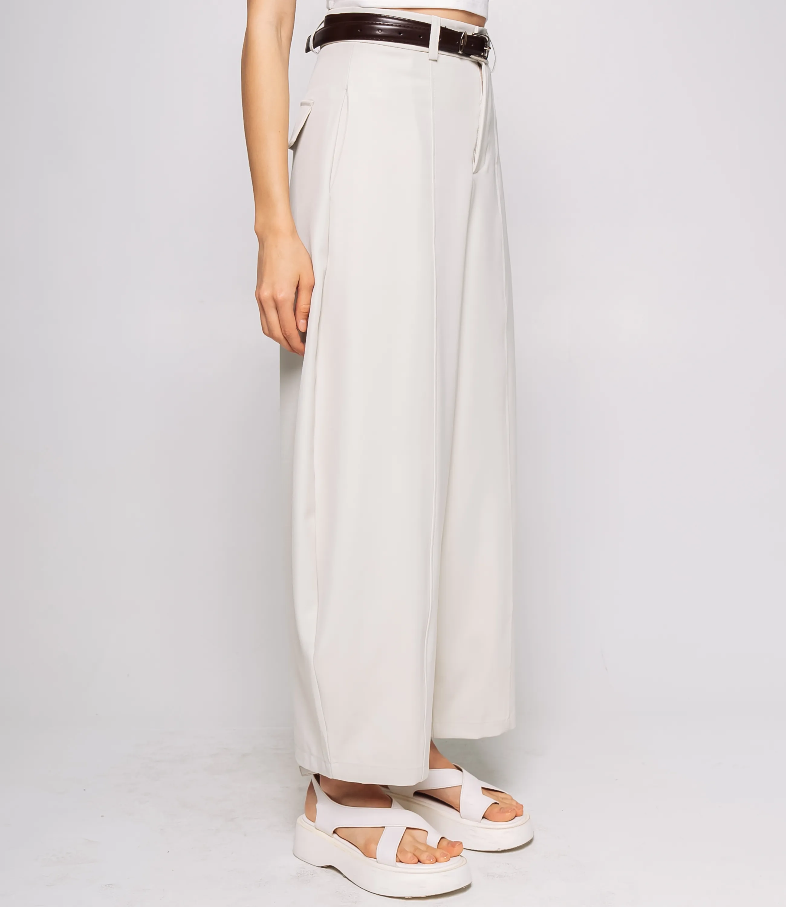 Брюки #КТ0966, светло-бежевый - фото 3