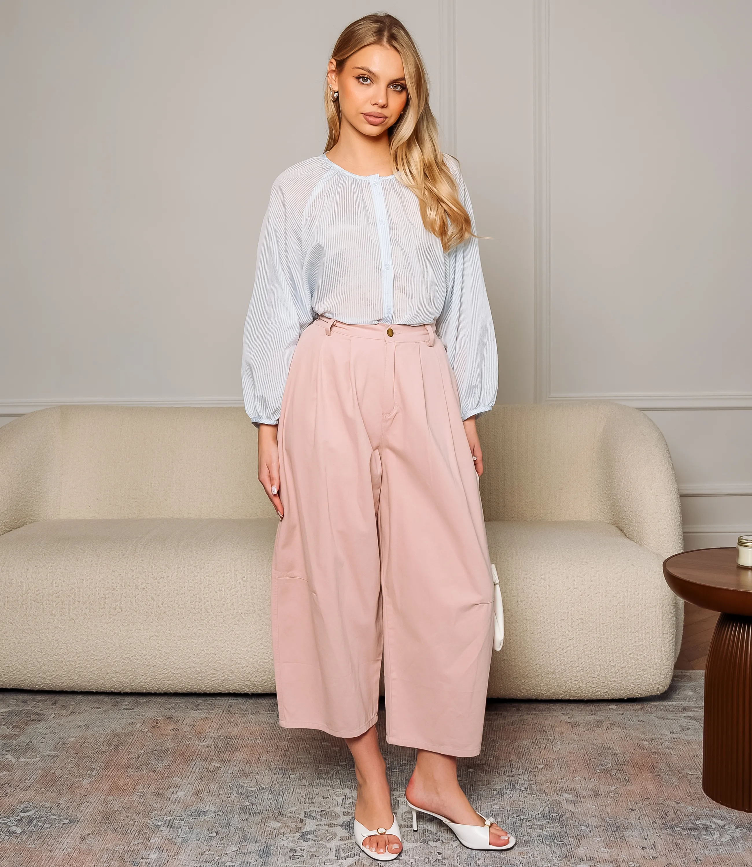 Брюки #КТ5203, пудровый - фото 1