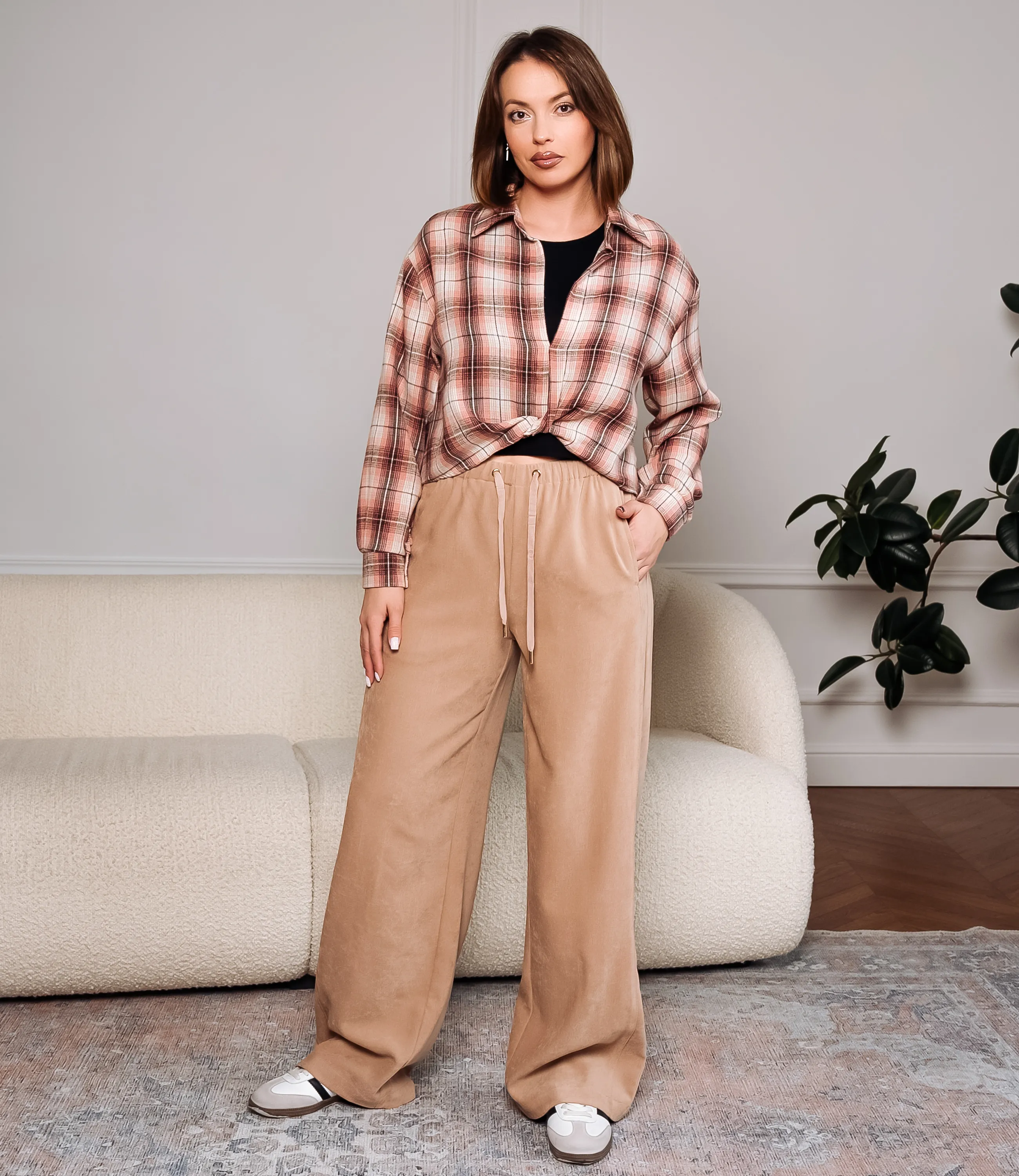 Брюки #ОКТ165005, бежевый - фото 1