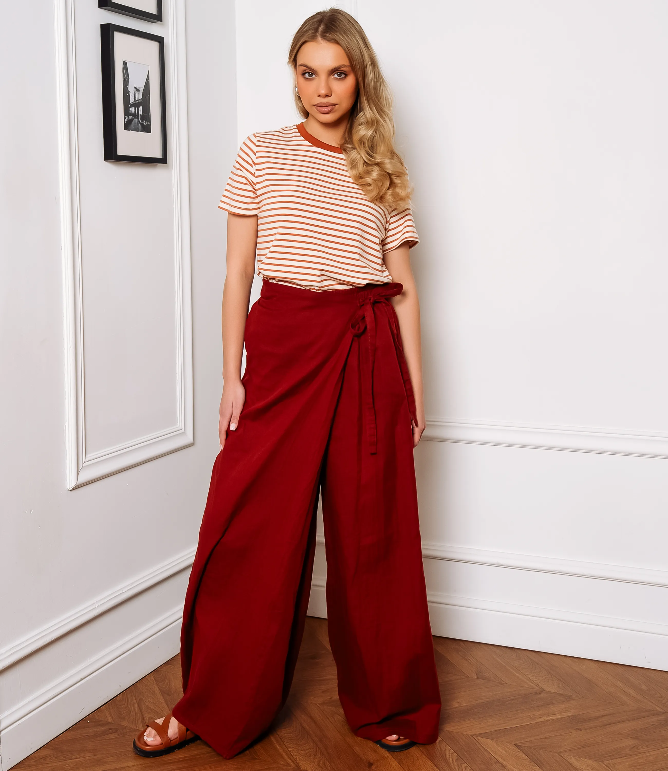 Брюки #КТ88693, терракотовый - фото 1