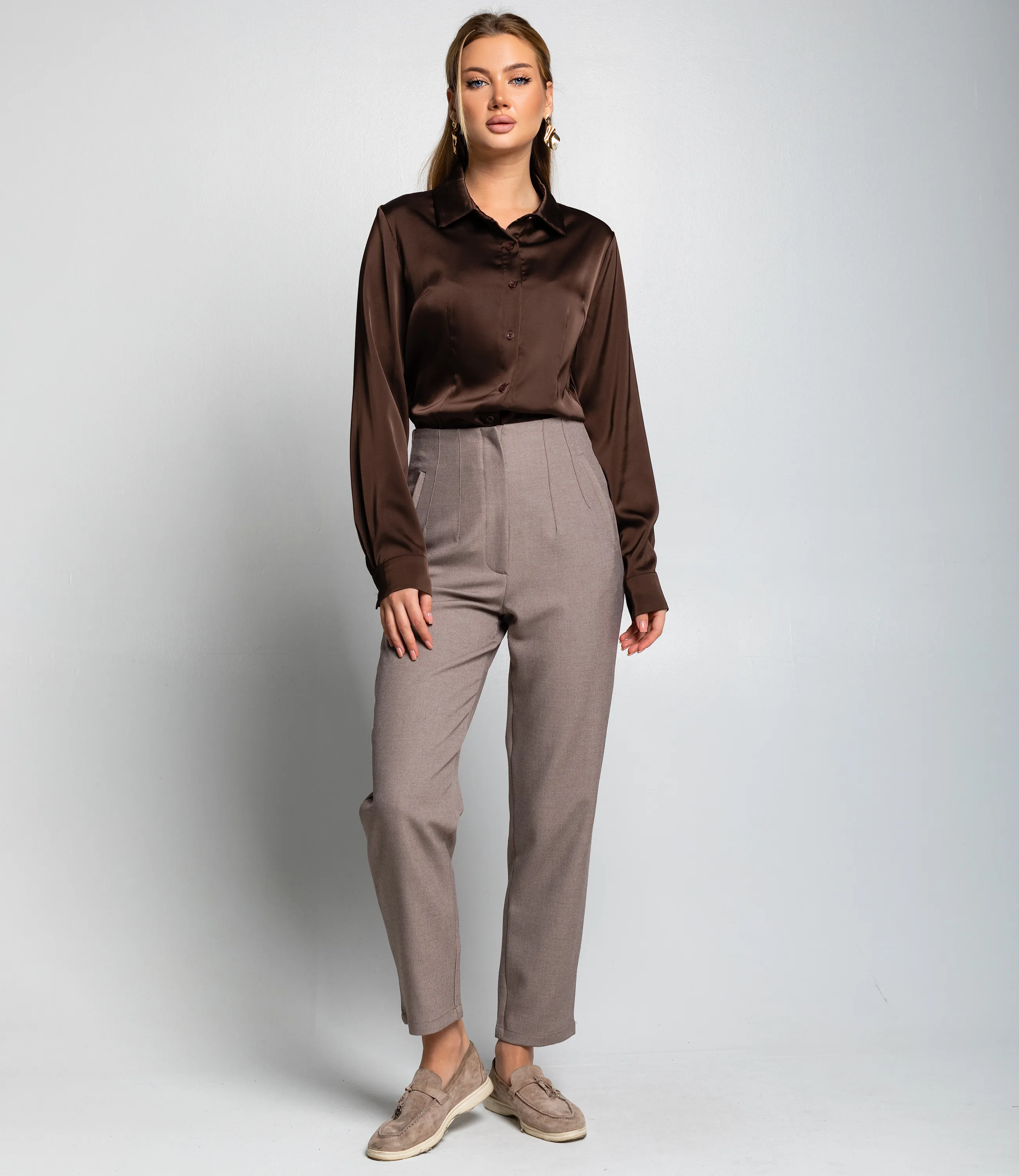 Брюки #ОКТ165002, бежевый - фото 1