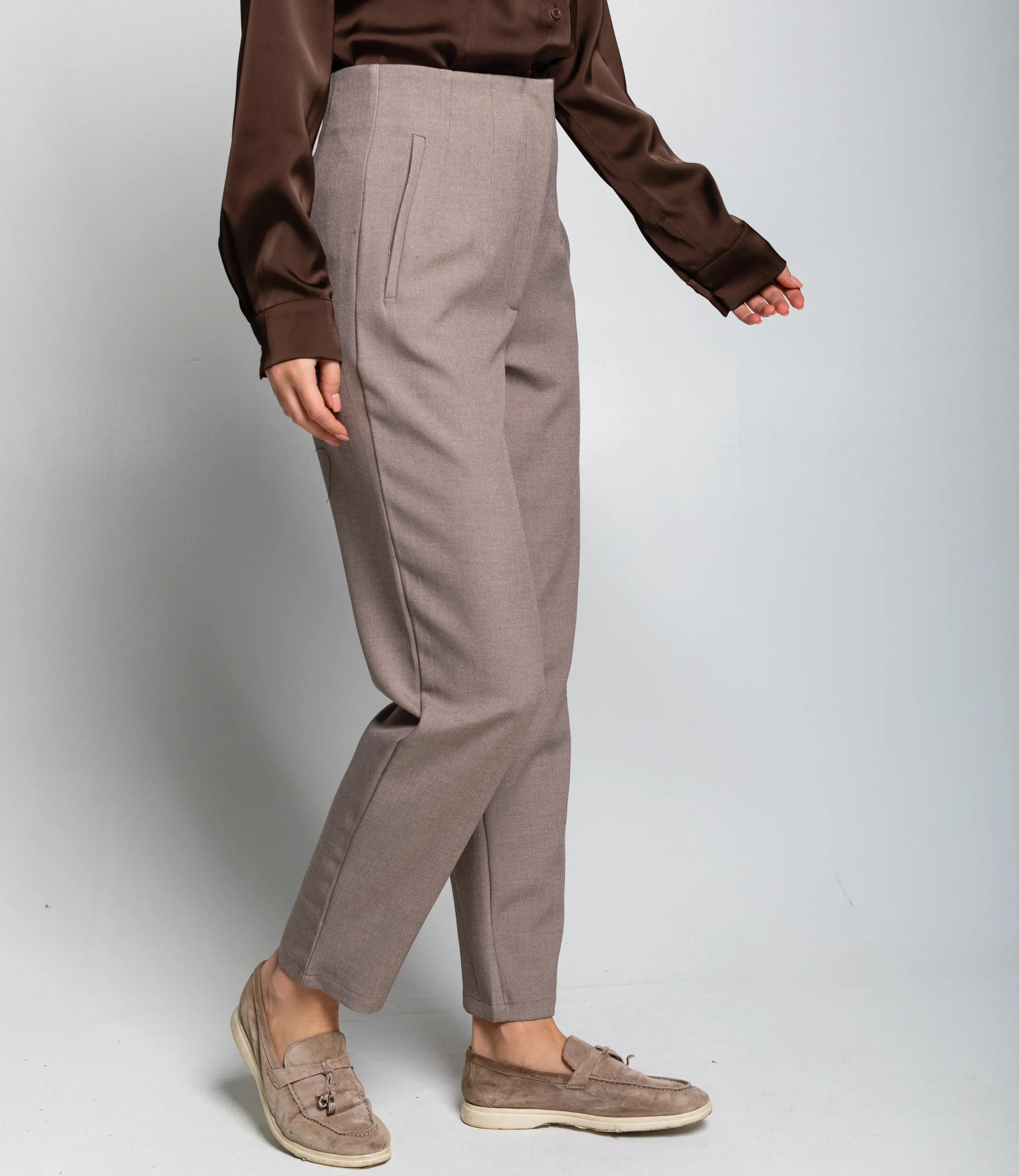 Брюки #ОКТ165002, бежевый - фото 3