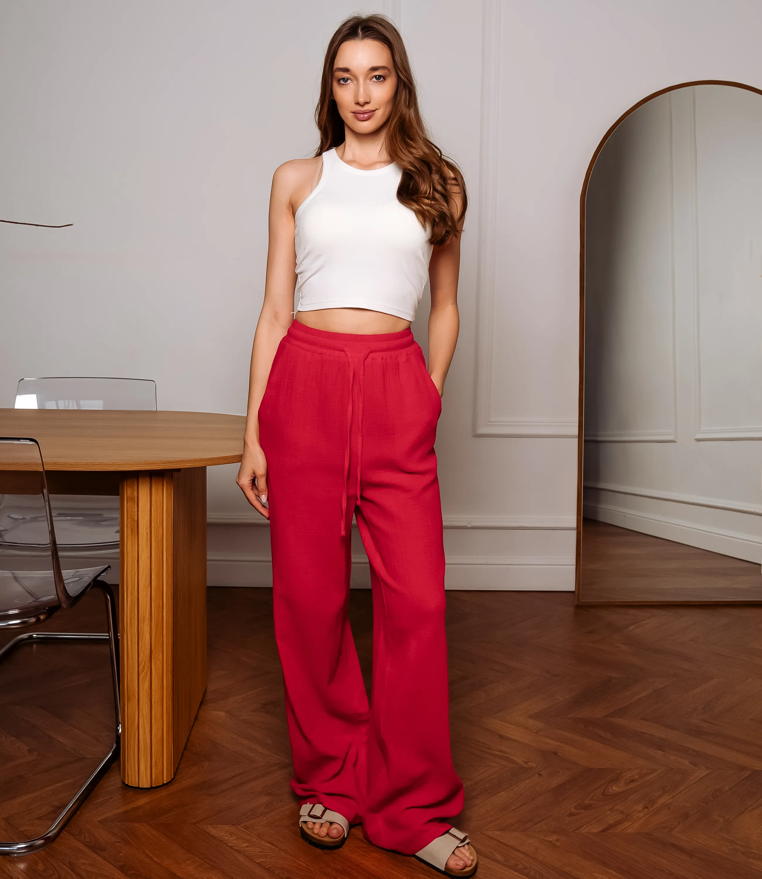 Брюки #ОКТ265001, красный - фото 1