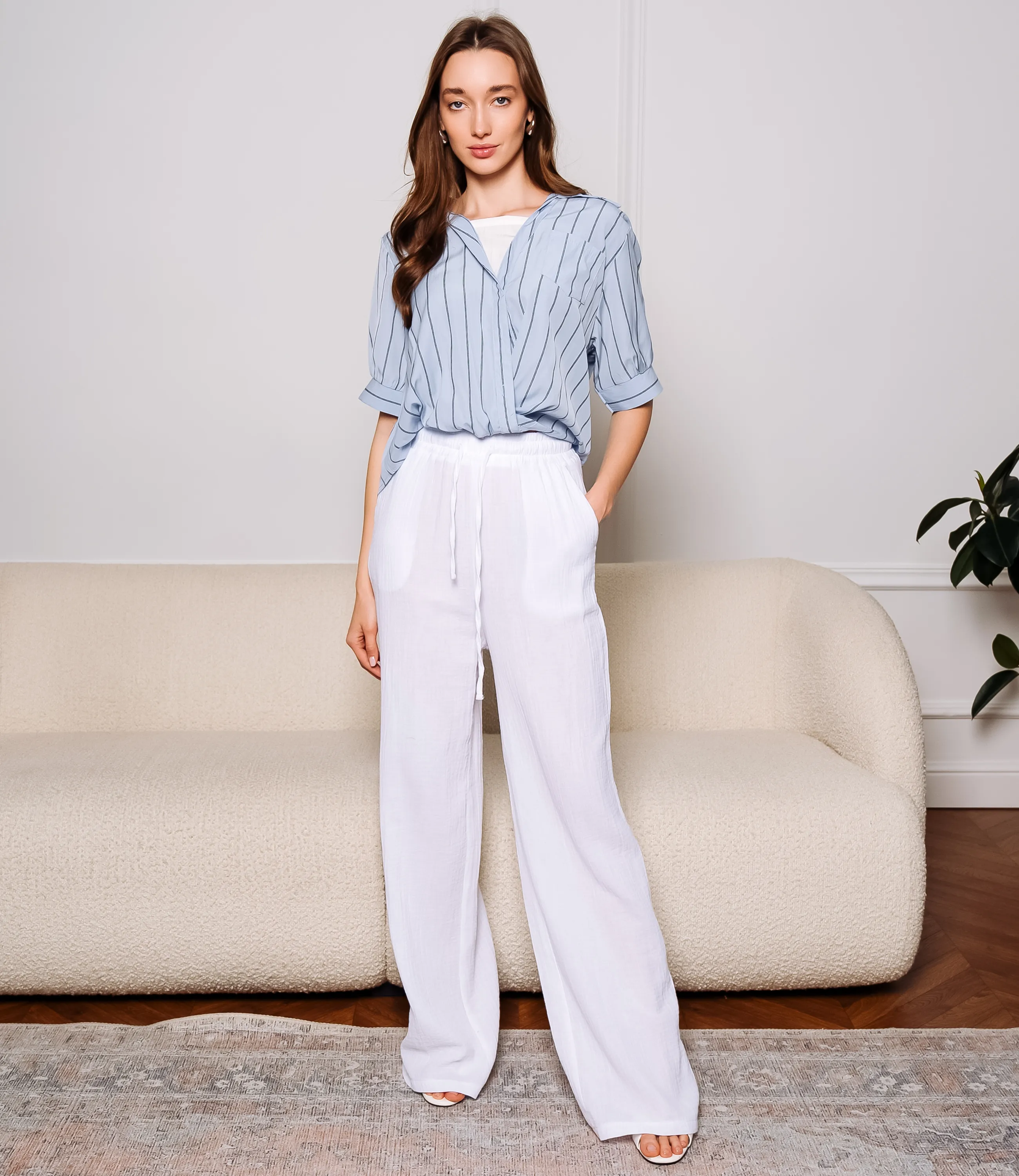 Брюки #ОКТ265001, белый - фото 1