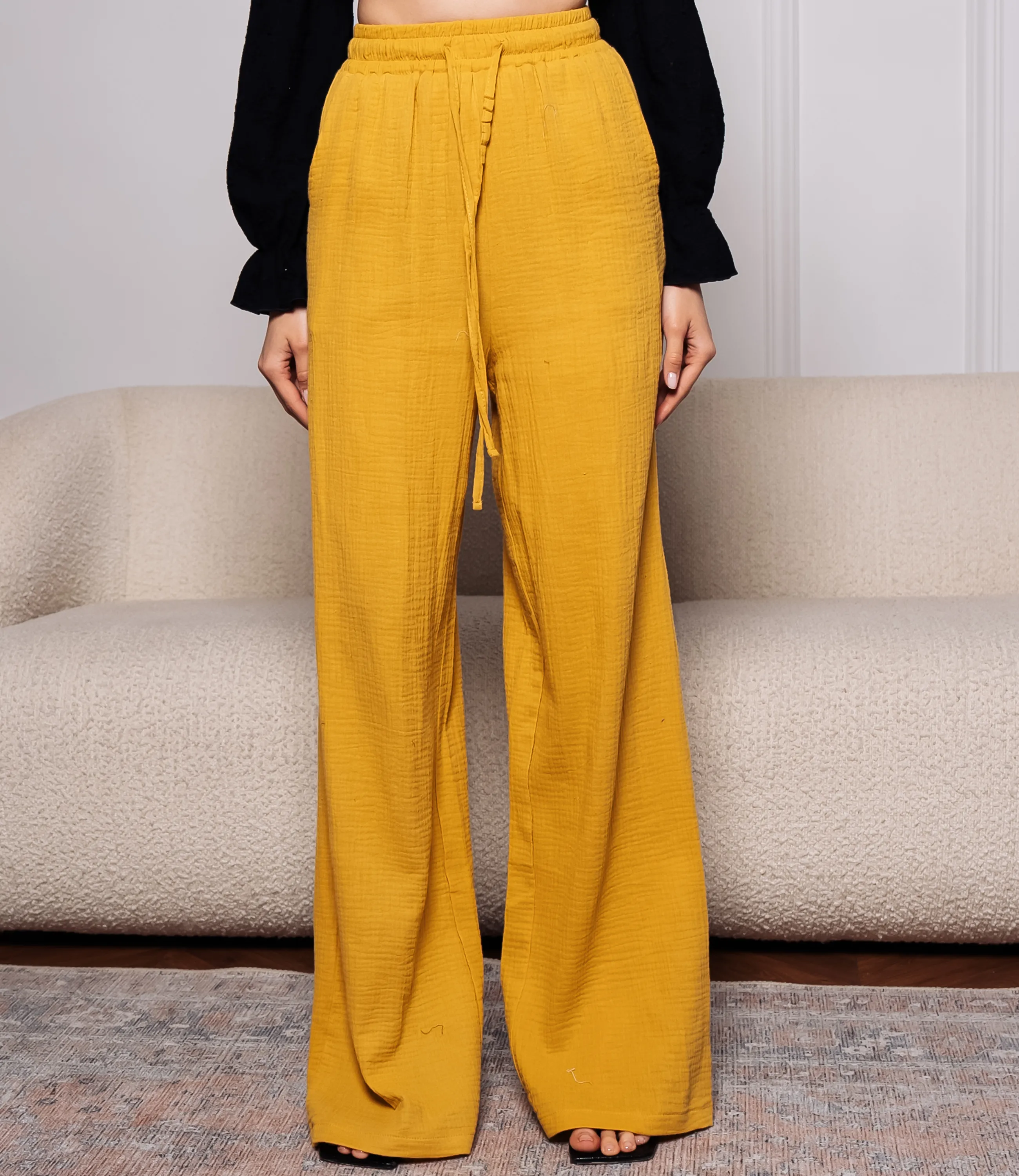 Брюки #ОКТ265001, горчичный - фото 2