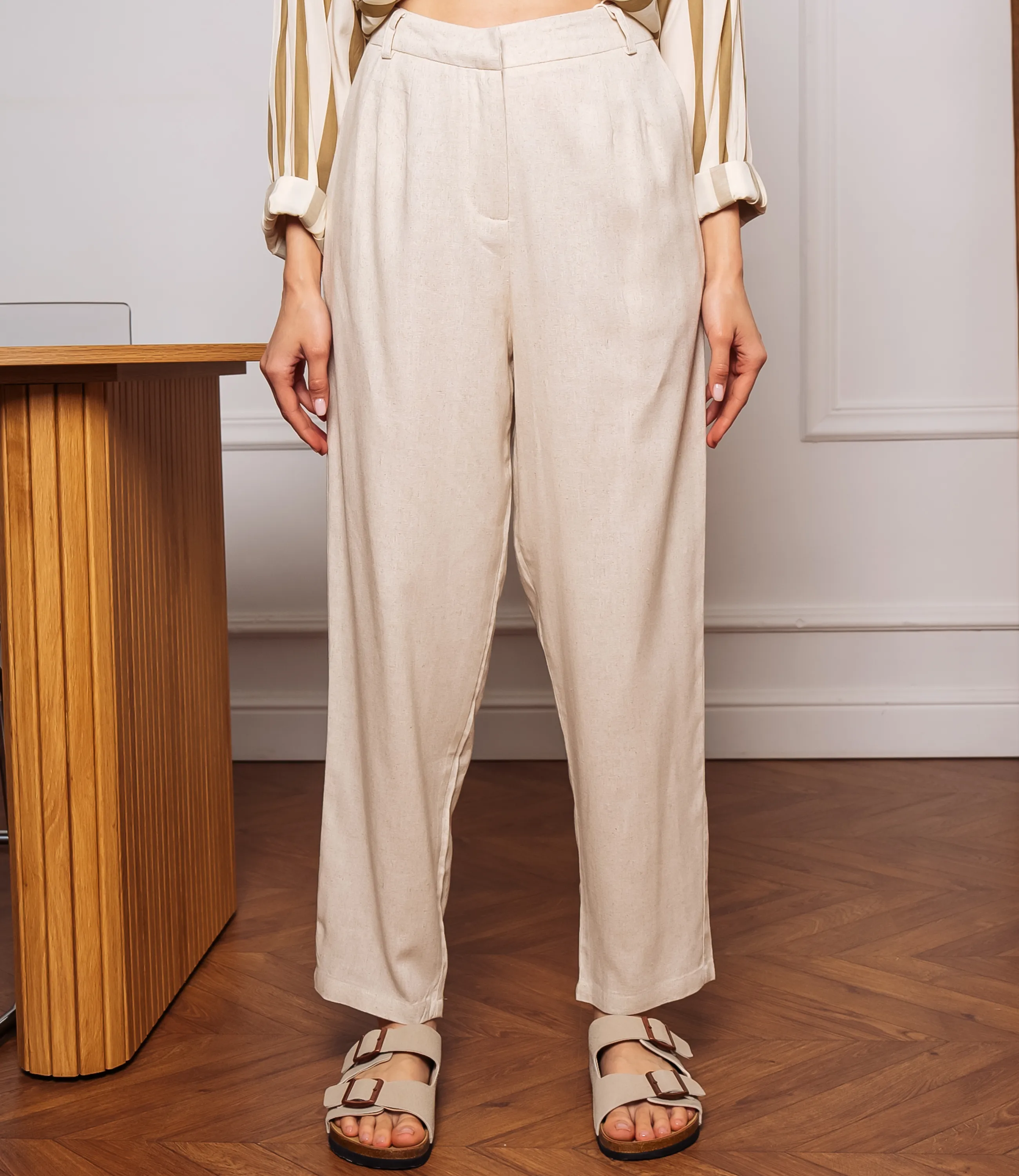 Брюки #ОКТ215007, светло-бежевый - фото 2