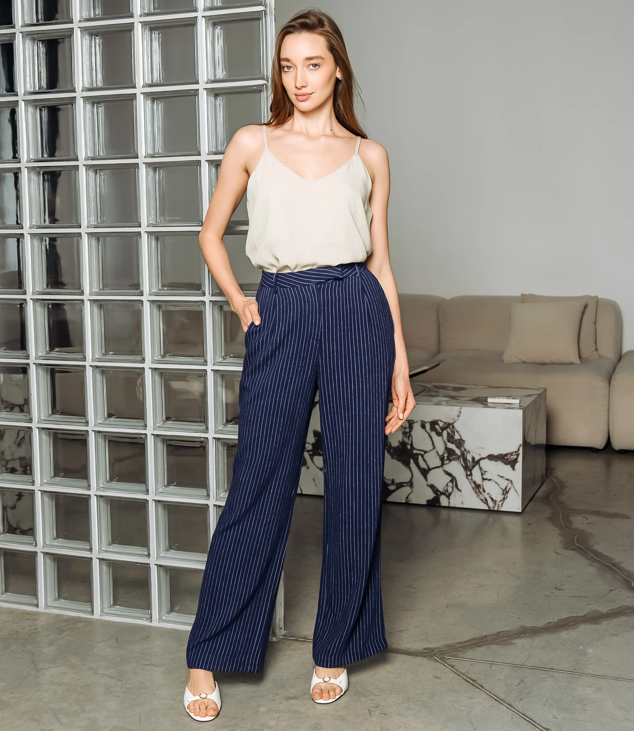 Брюки #ОКТ245001, тёмно-синий - фото 1