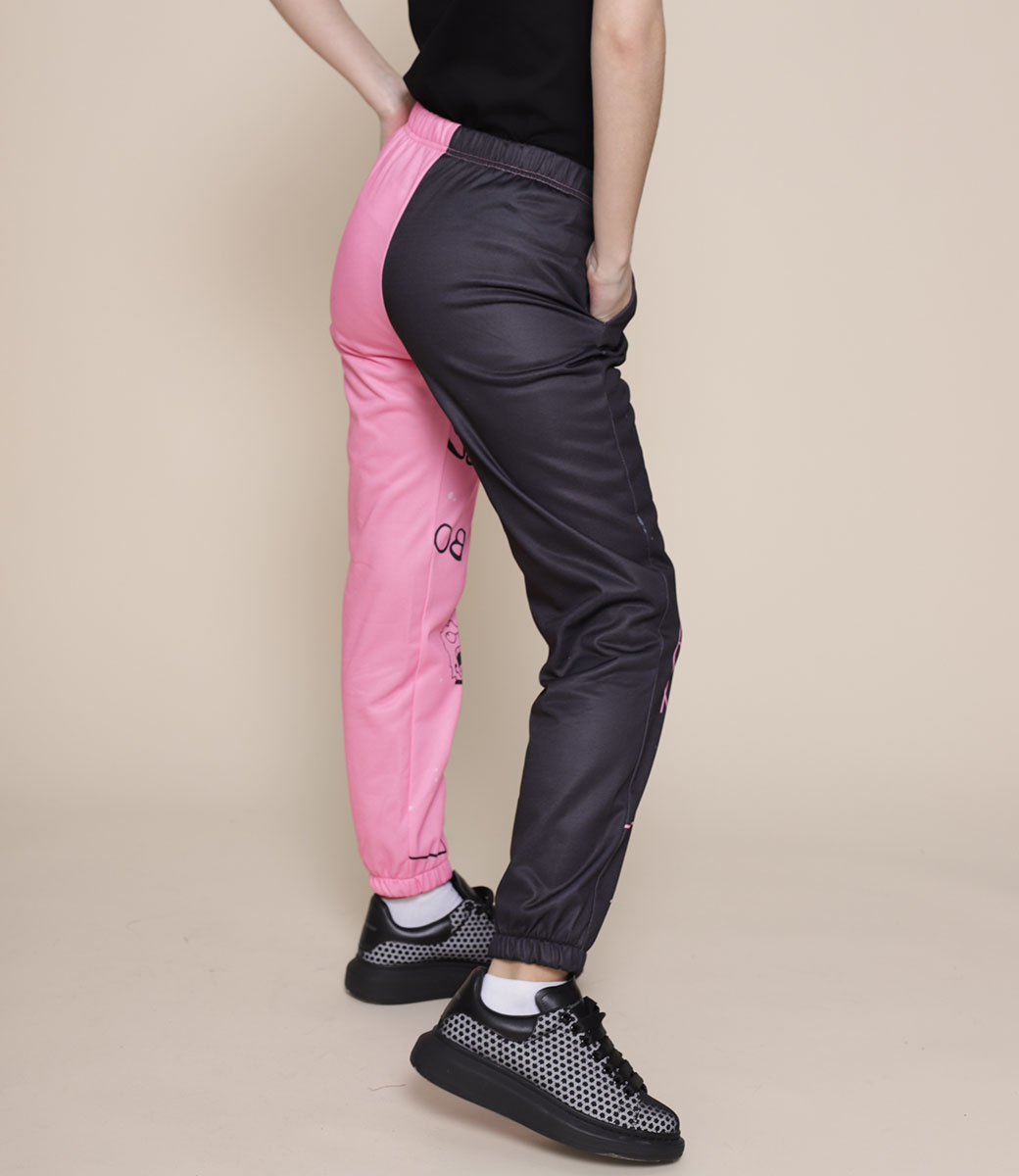 Спортивные брюки #5\5, розовый, чёрный - фото 3
