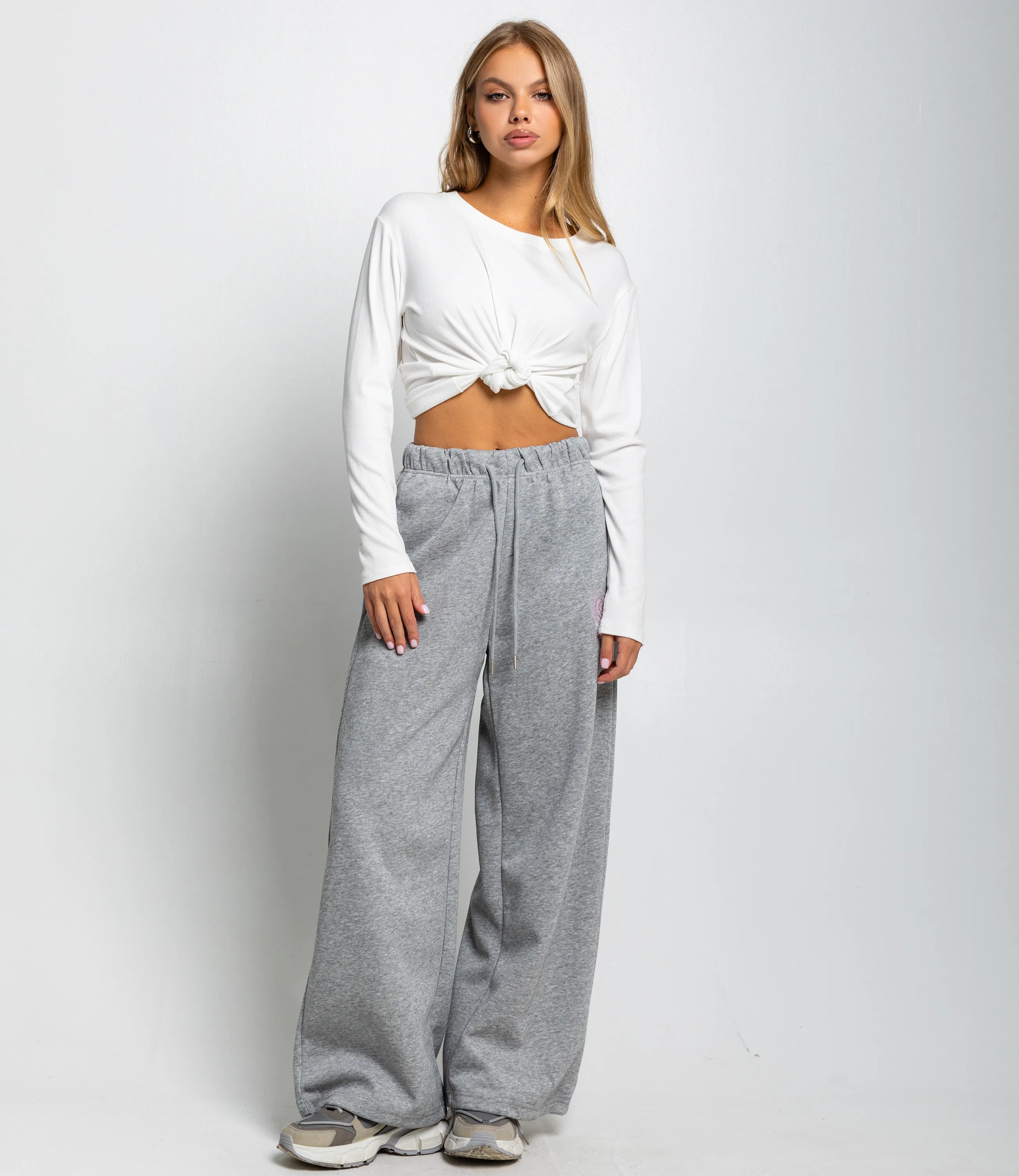 Спортивные брюки #КТ8012 (4), серый меланж - фото 1