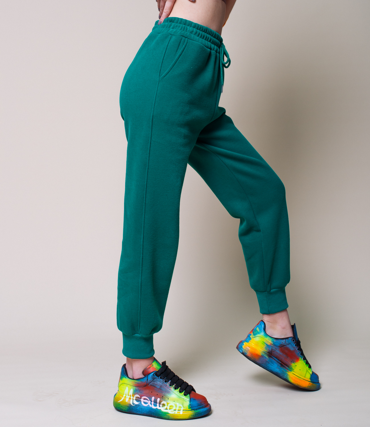 Спортивные брюки #КТ6662, зеленый - фото 4