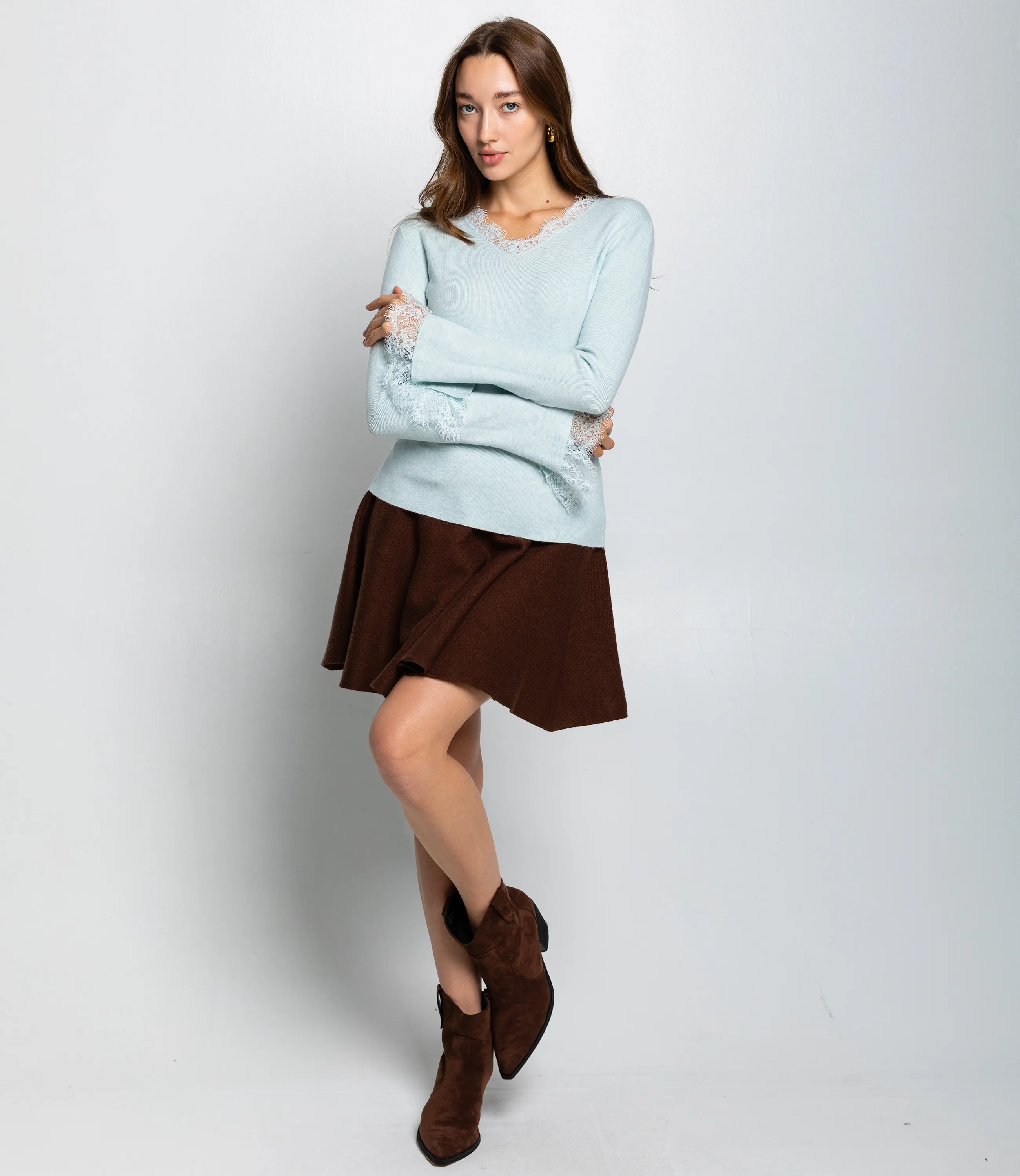 Джемпер #КТ9045, ментоловый - фото 4