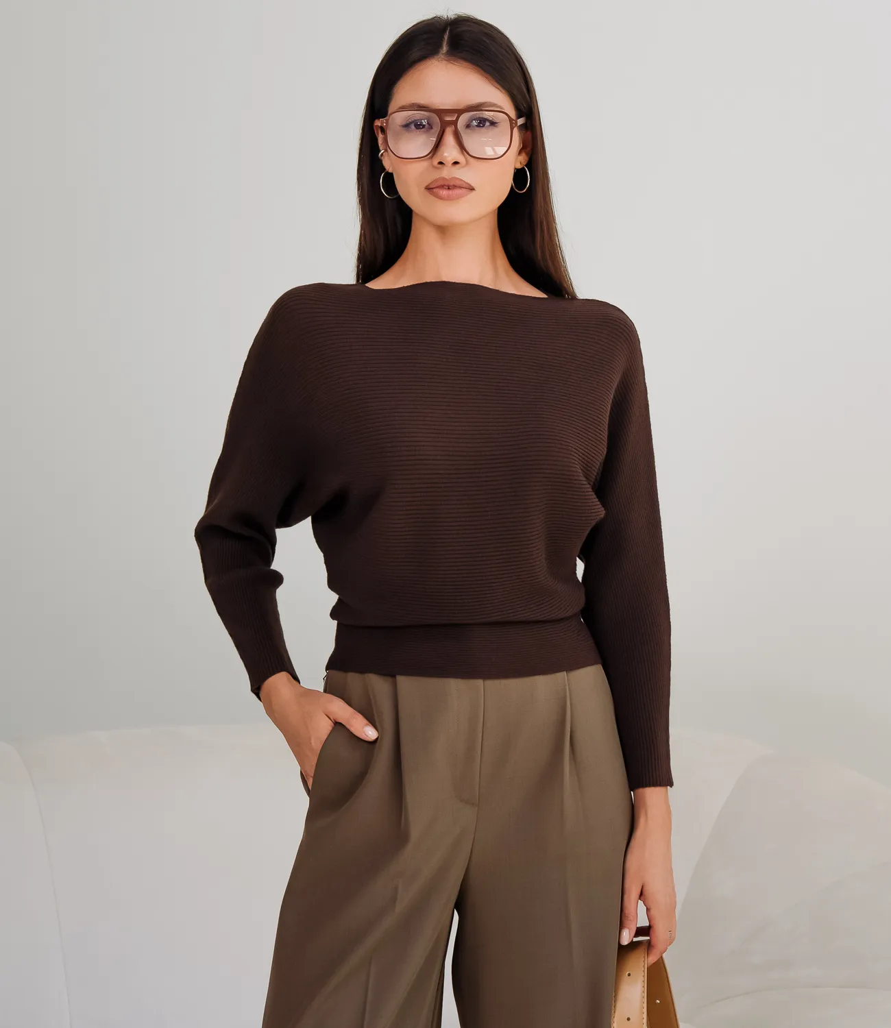 Джемпер #КТ8378 (1), шоколадный - фото 1