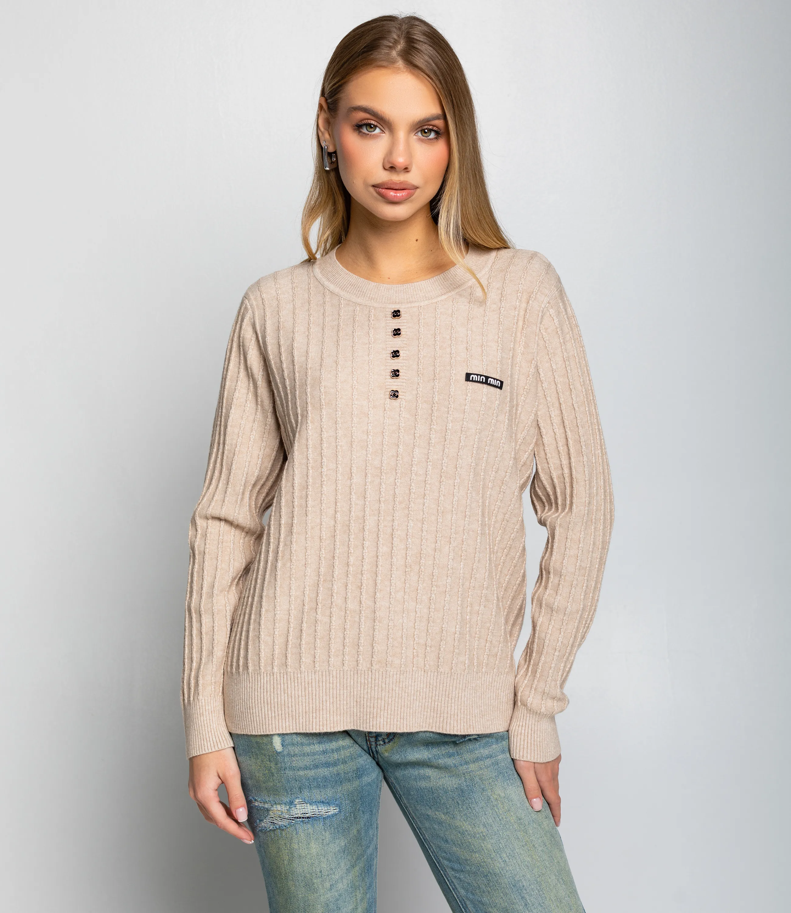 Джемпер #КТ8201 (5), бежевый - фото 1