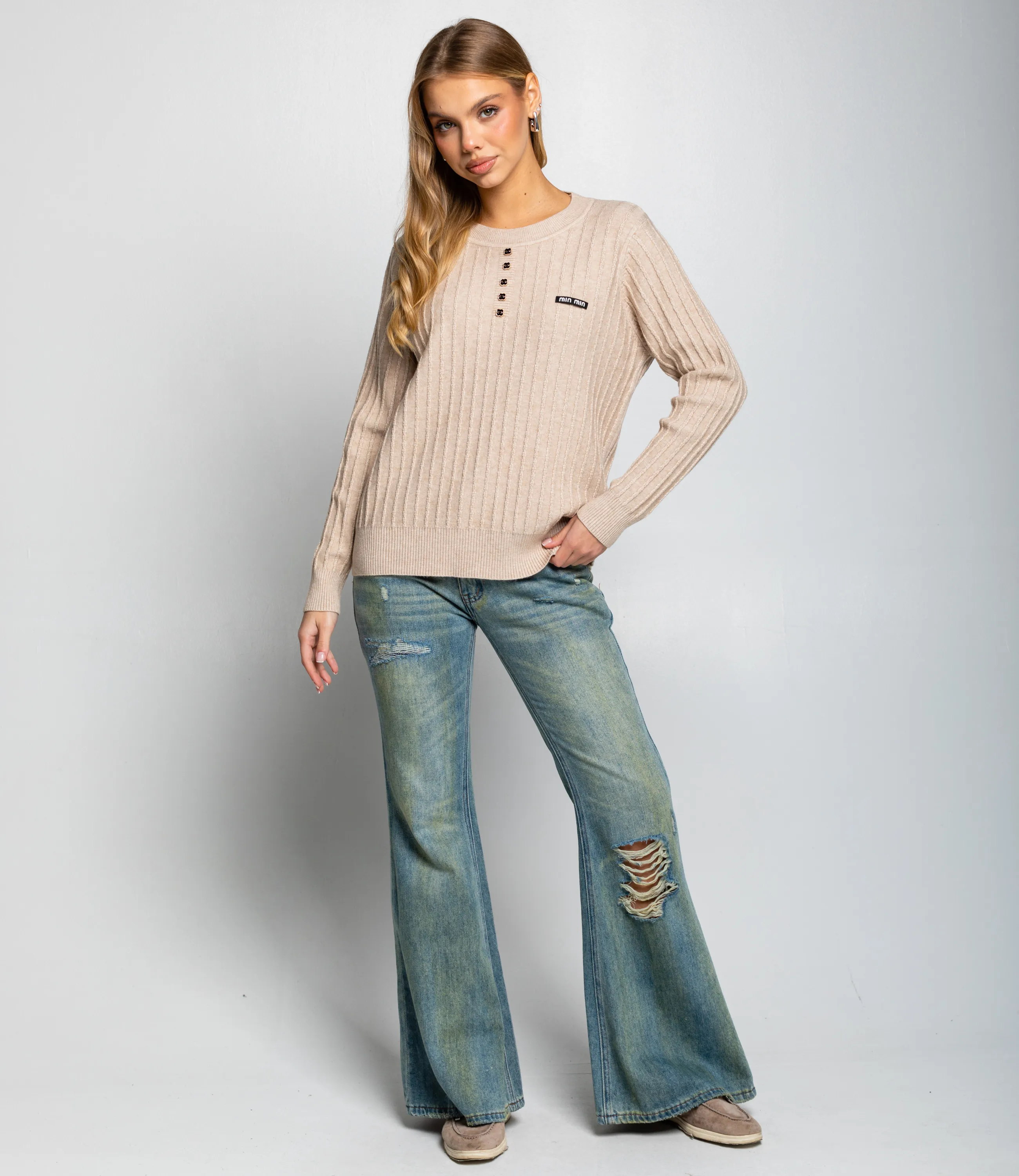 Джемпер #КТ8201 (5), бежевый - фото 4