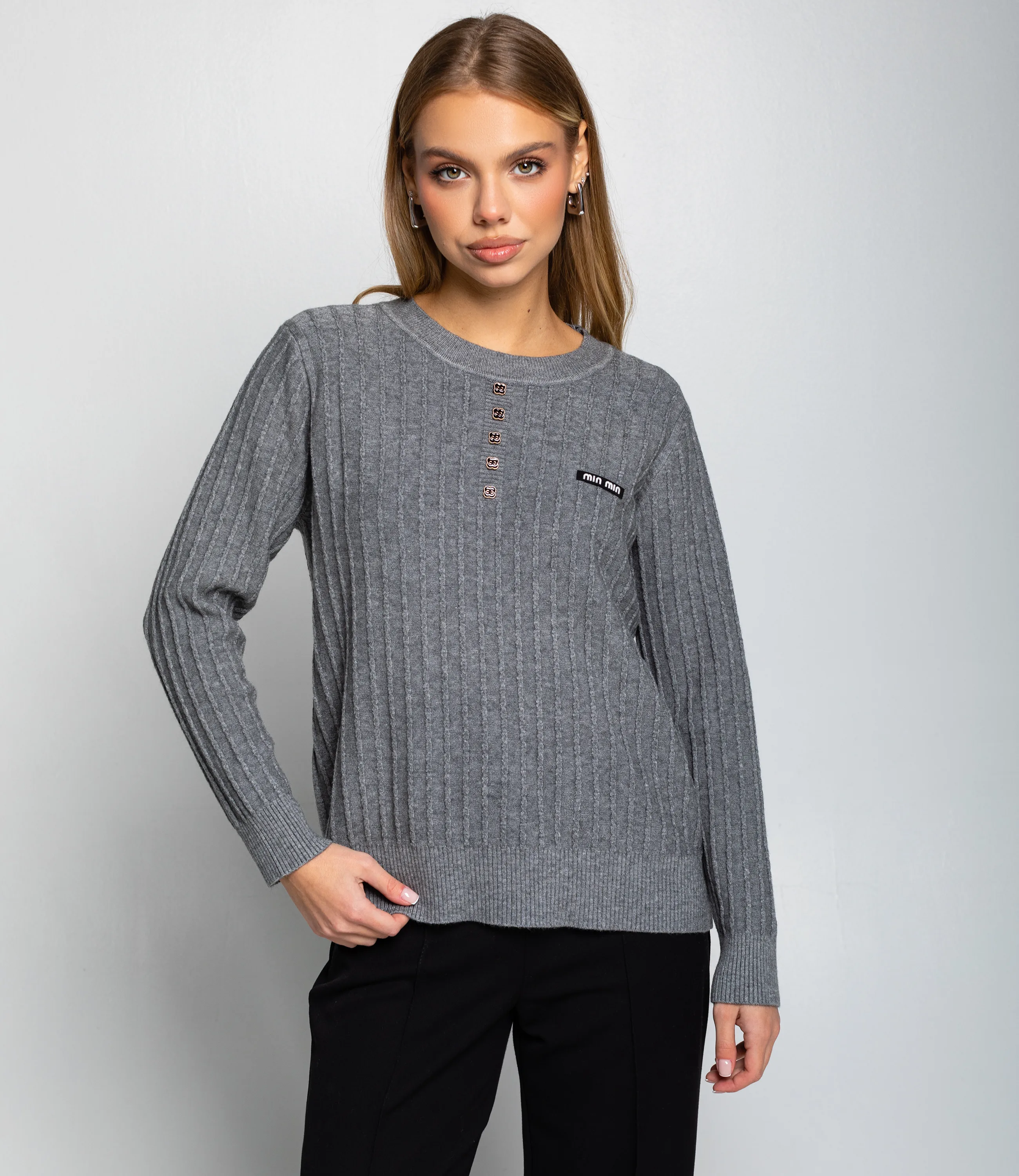 Джемпер #КТ8201 (5), серый - фото 1