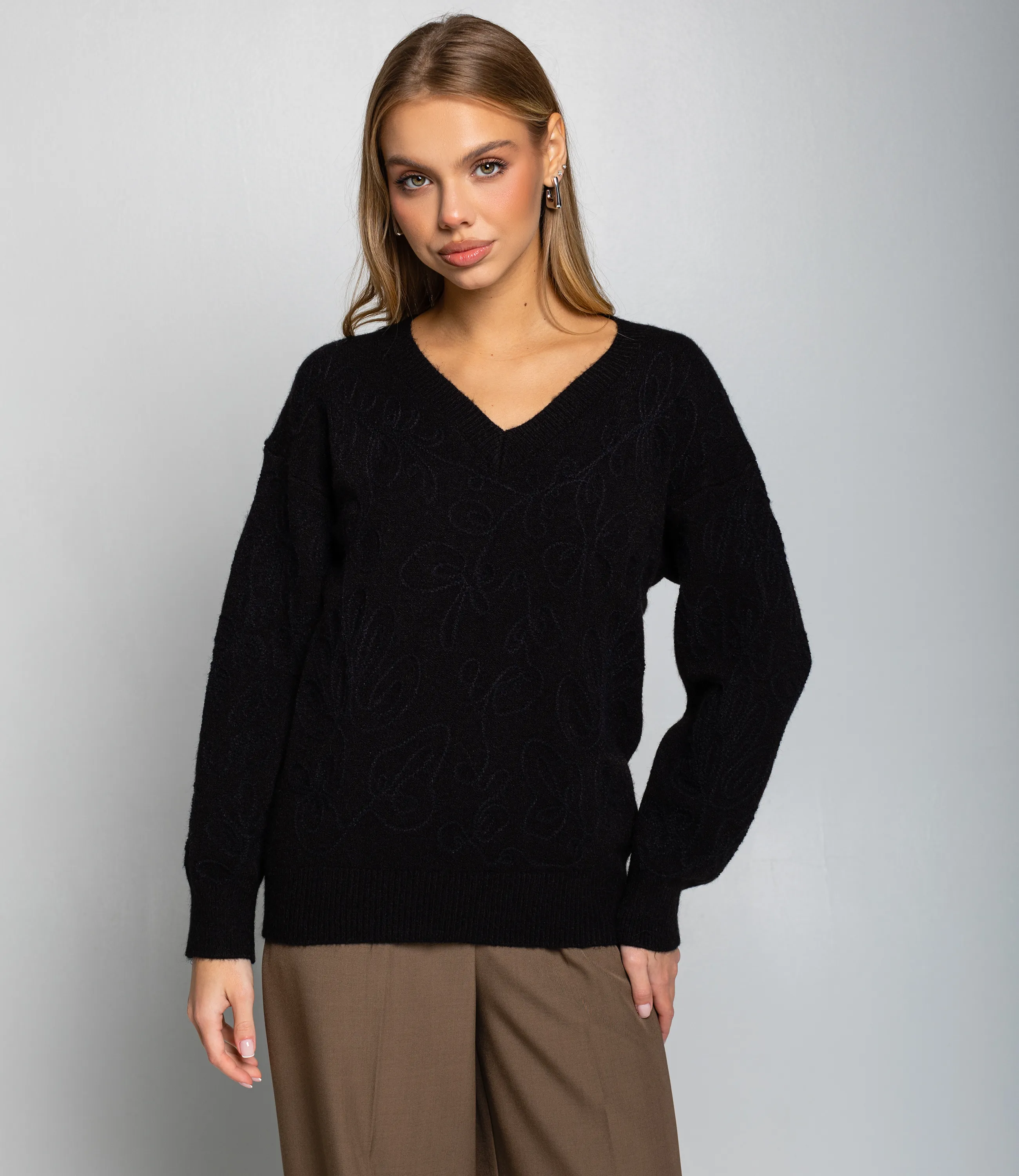 Джемпер #КТ828 (7), чёрный - фото 1