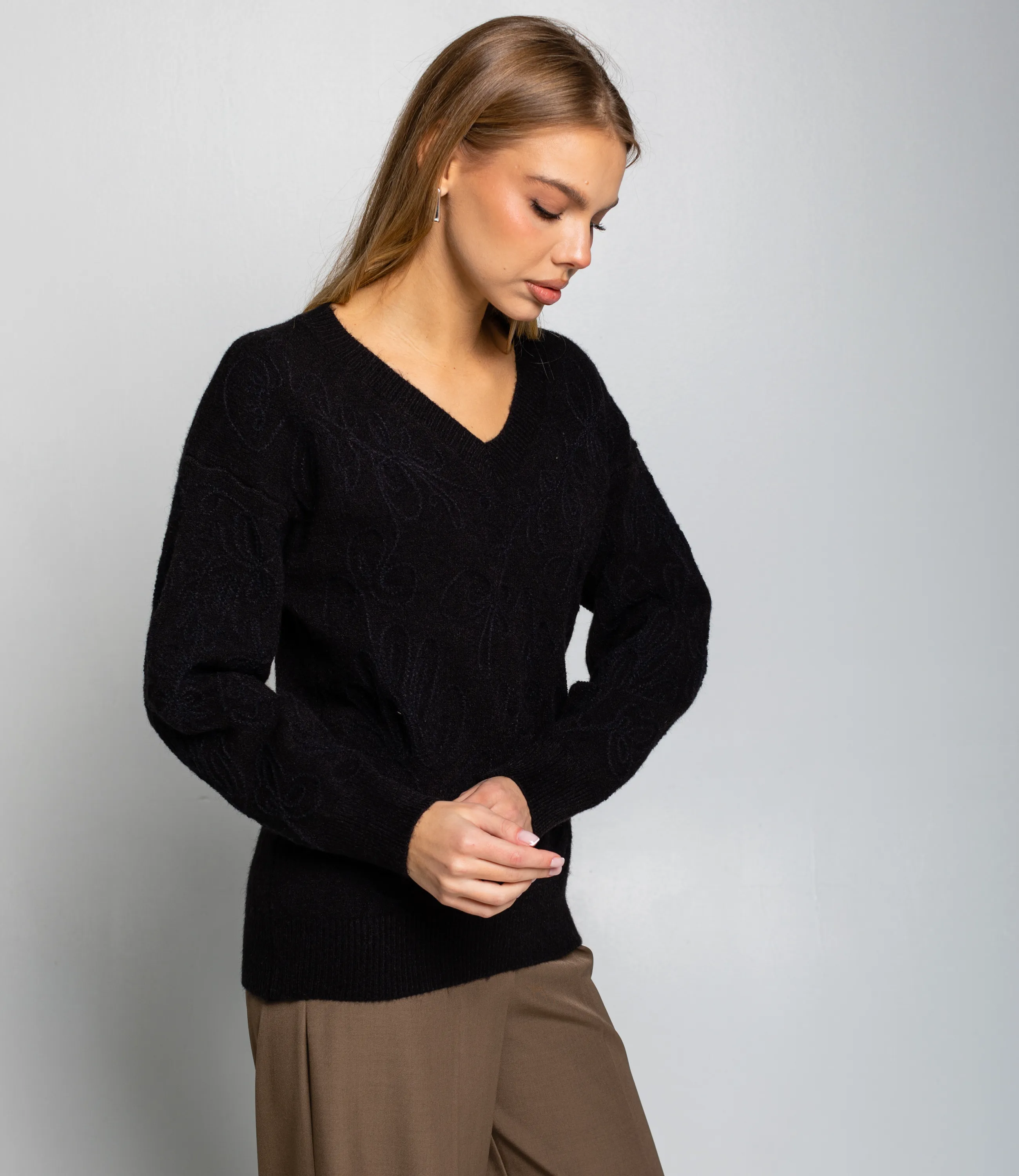 Джемпер #КТ828 (7), чёрный - фото 2