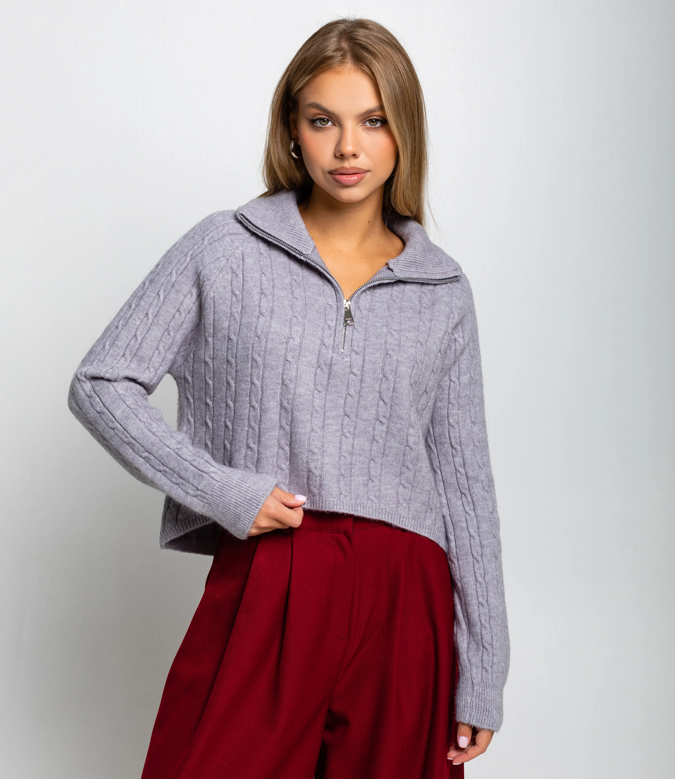 Джемпер #КТ177, серый - фото 1