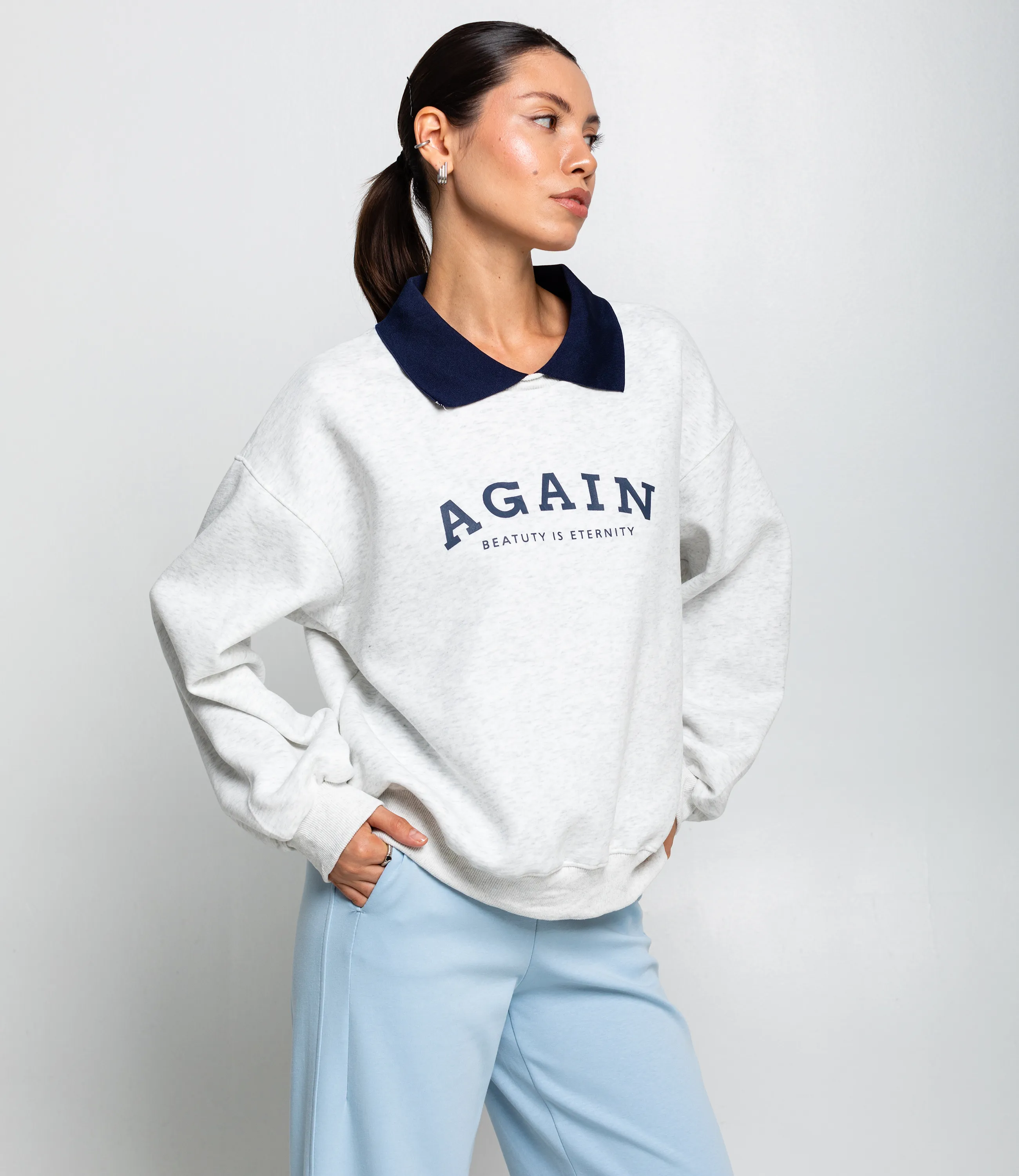 Свитшот #КТ2925 (1), светло-серый меланж - фото 2