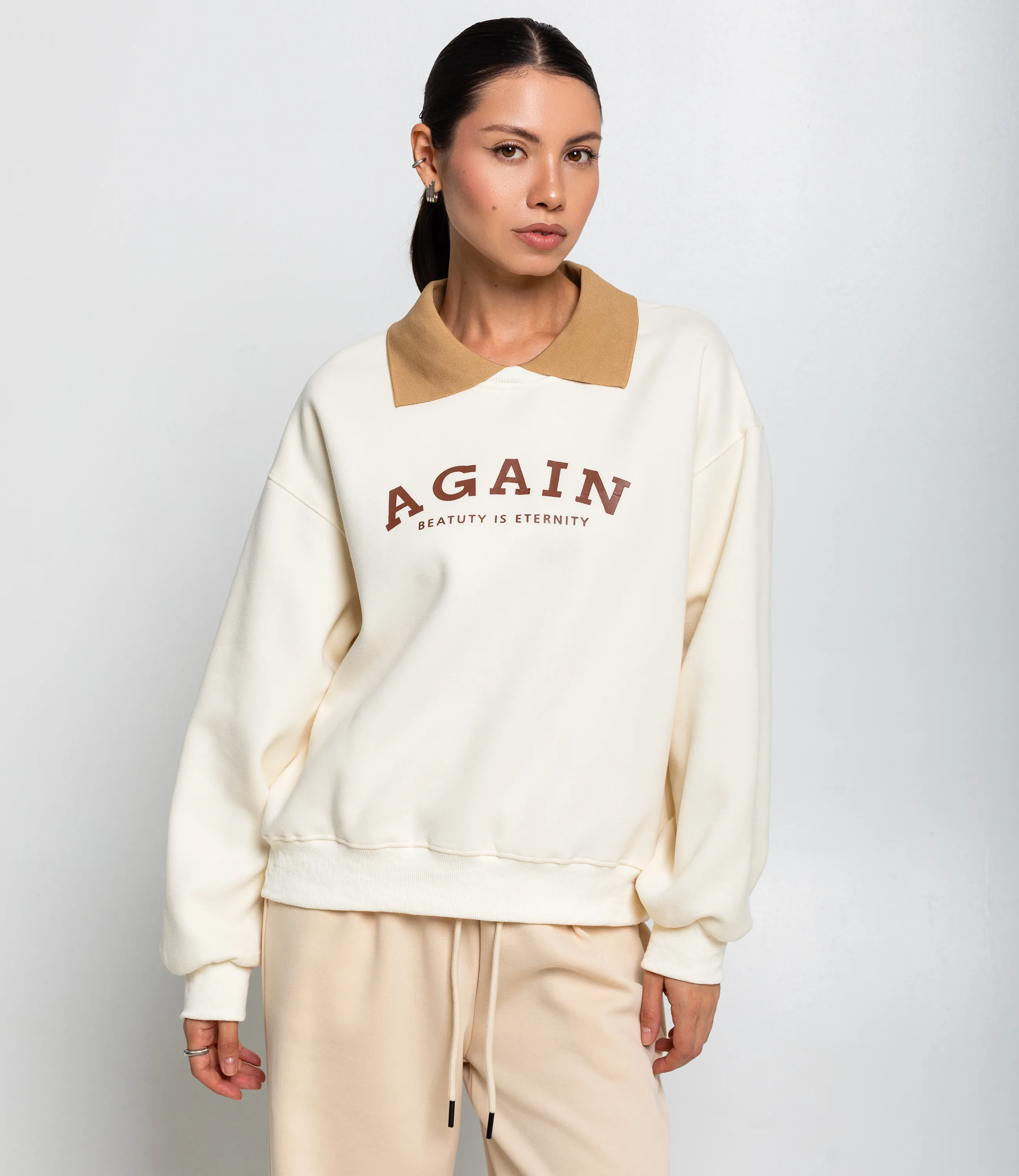 Свитшот #КТ2925 (1), кремовый - фото 1